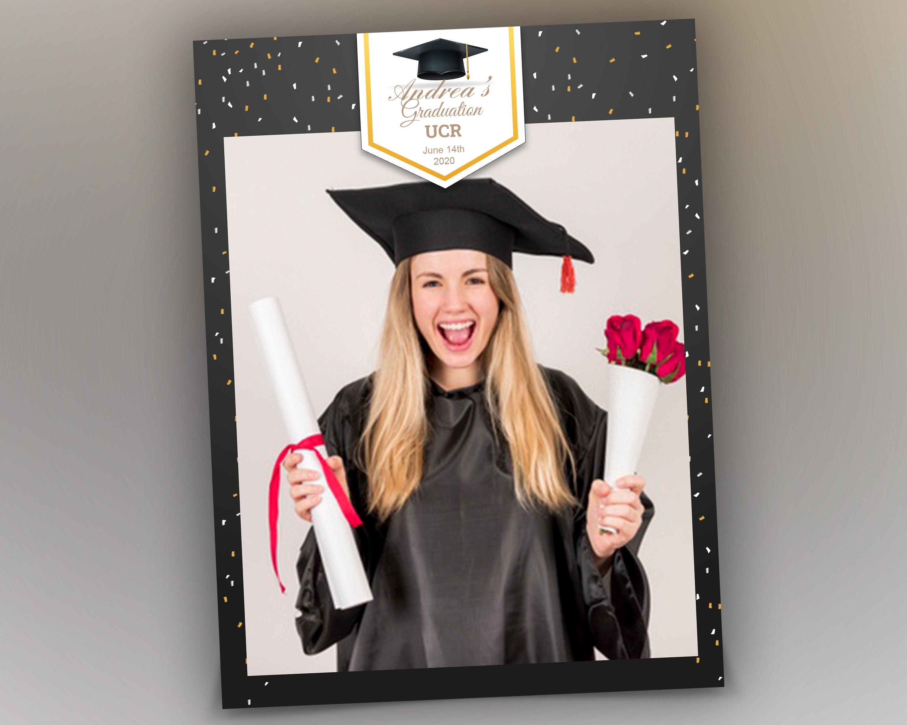 Graduation Ceremony Photobooth Template Class of 2020 for photo booth ipad, png overlay, psd, 4x6