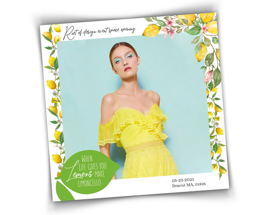 Limoncello Theme 1600x1600 square photo booth template , When life gives you Lemons, make Limoncello ,