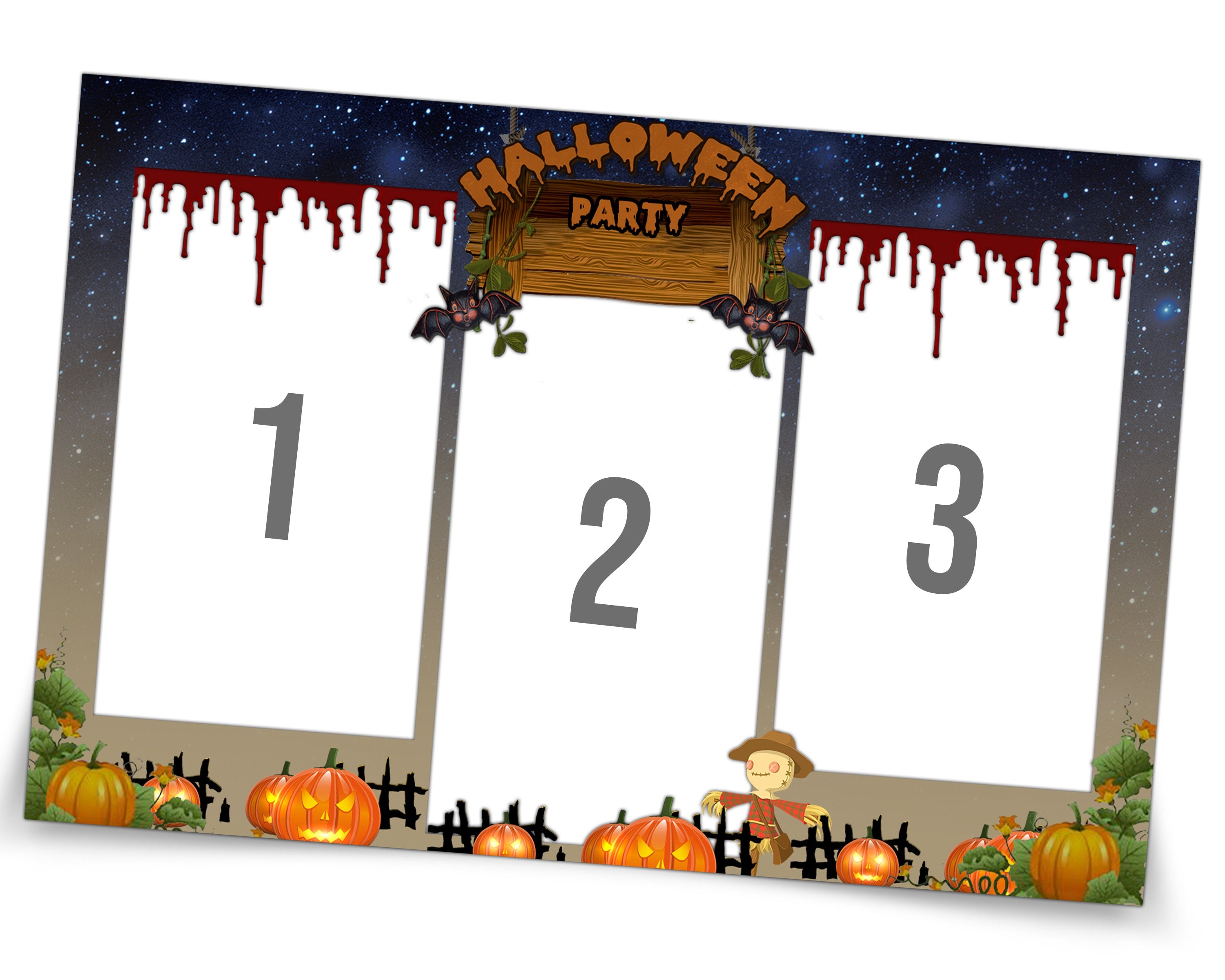 Halloween Photo Booth Template 2x6 Photobooth Pumpkin Template Strip