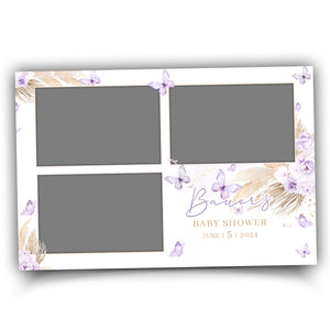 Baby Shower Photobooth Template, Baby Shower Photobooth Template, Sweet 16 Purple Butterfly, Quinceanera Birthday Photo booth Template 1098