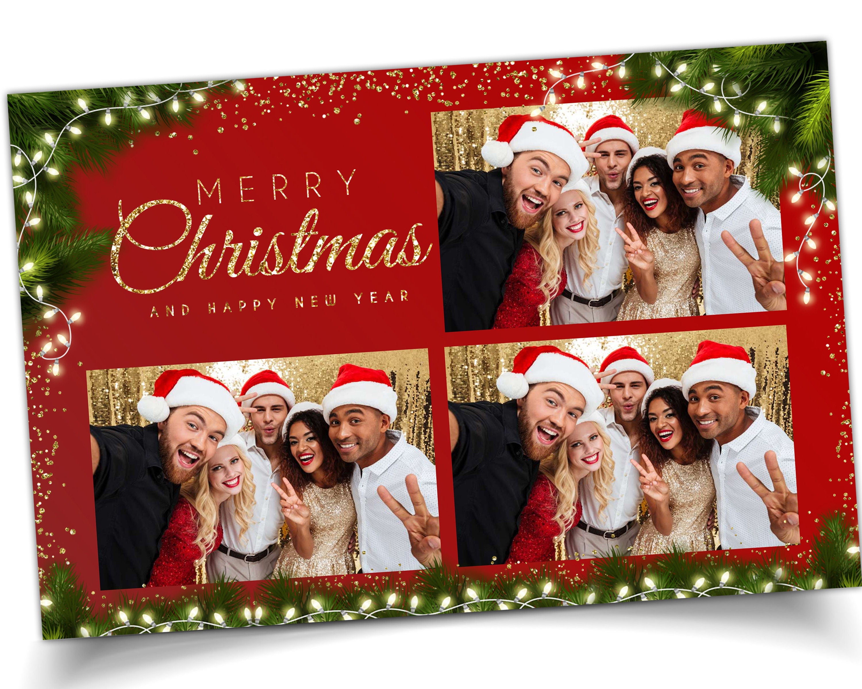 Christmas Photo Booth Template, Merry Christmas and New Year 2021, 4x6 Photobooth Template, pine tree