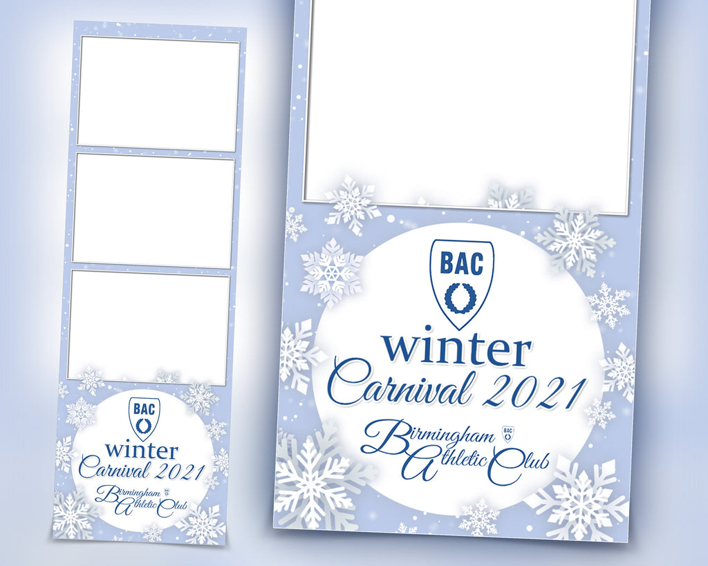 Photo Booth Template, Winter Wonderland, Winter Carnival 2021 2x6 photo stripe