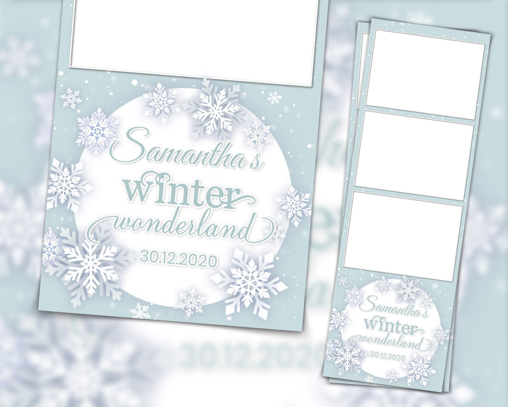 Photo Booth Template, Winter Wonderland, Winter Carnival 2021 2x6 photo stripe