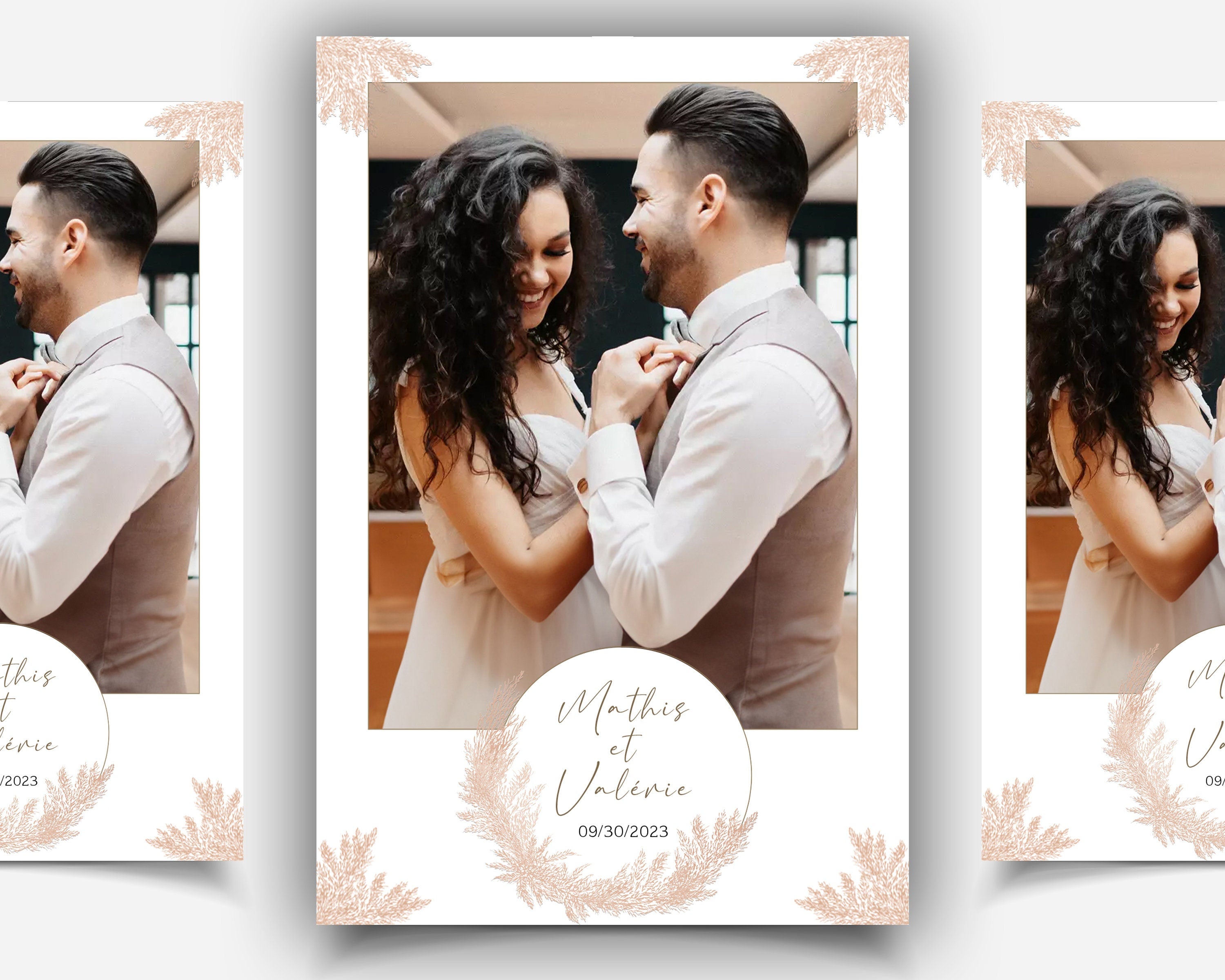 Boho Wedding Photo Booth Template 4x6 Blush Pampas Photobooth Mirror Booth Salsa Touchpix Dark Room booth