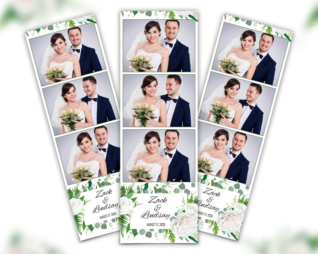 Wedding Bridal Shower Sweet 16 Floral Anniversary Photo Booth Template 2x6 Photobooth Template with xbdr psd png jpg and mockup