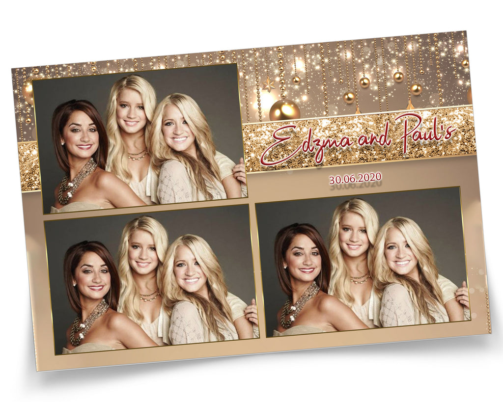 Photobooth Template Golden Wedding anniversary gold photo booth template Bridal Party Birthday 4x6 PSD PNG XBDR