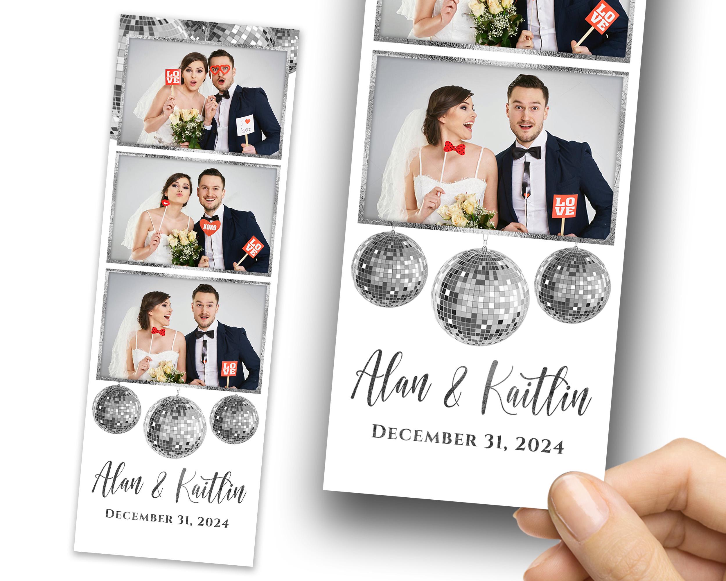 Disco Ball Photobooth Template, Disco Photo Booth Template, Silver Disco Ball Wedding Photobooth Template 1463