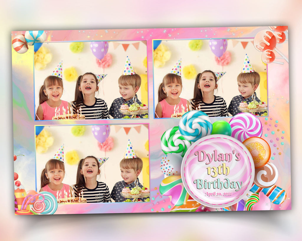 Birthday Photo booth template 4x6 Chocolate Candy Baby candyland Photobooth template