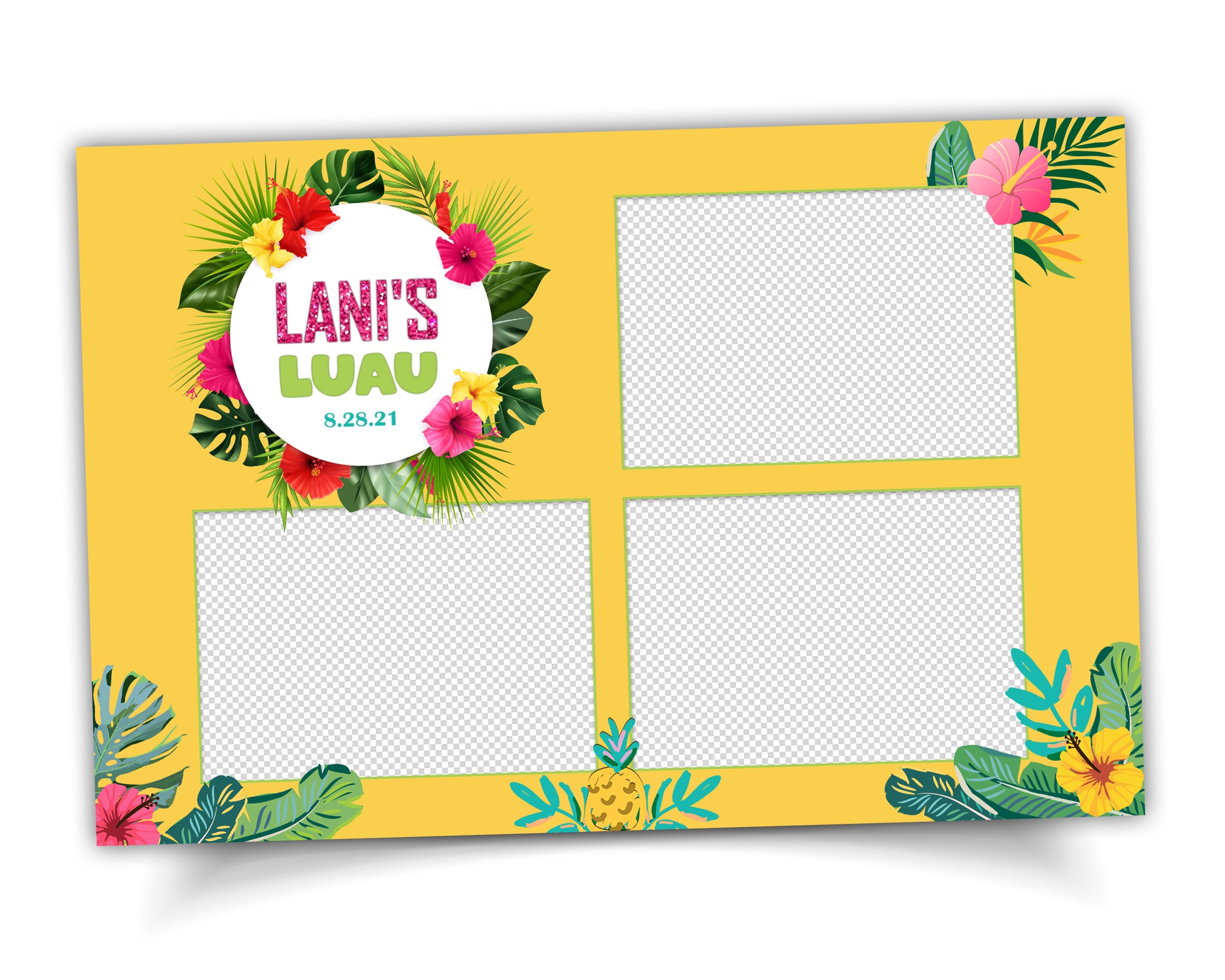 Beach Luau Photobooth Template, Hawaiian Luau Party, Aloha Party,  Photo Booth Template, Party, Photobooth, Photo Booth, Summer, Hanukkah
