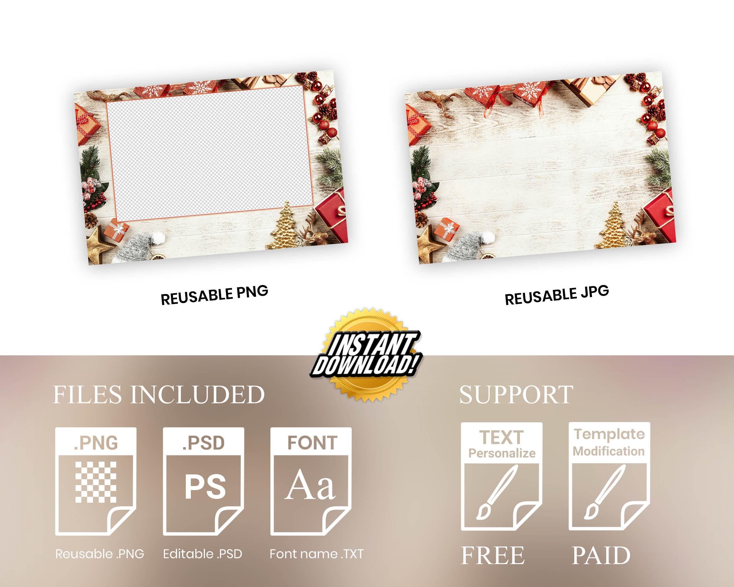 Holiday Photobooth Template, Holiday Party, Merry Christmas, Xmas Photo booth Template, 1420