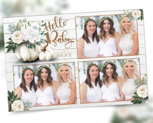 Baby shower Photo Booth Template hello baby welcoming baby baby boy baby girl birthday pumpkin floral 4x6 Photobooth Template