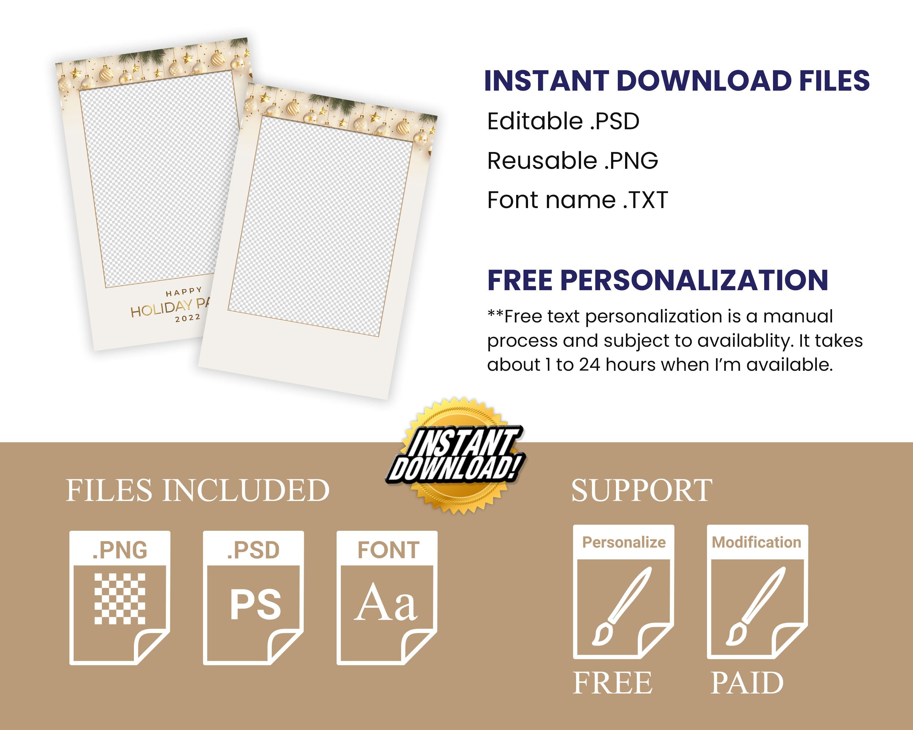 Christmas Photobooth Template HolidayPhoto Booth Xmas CM2