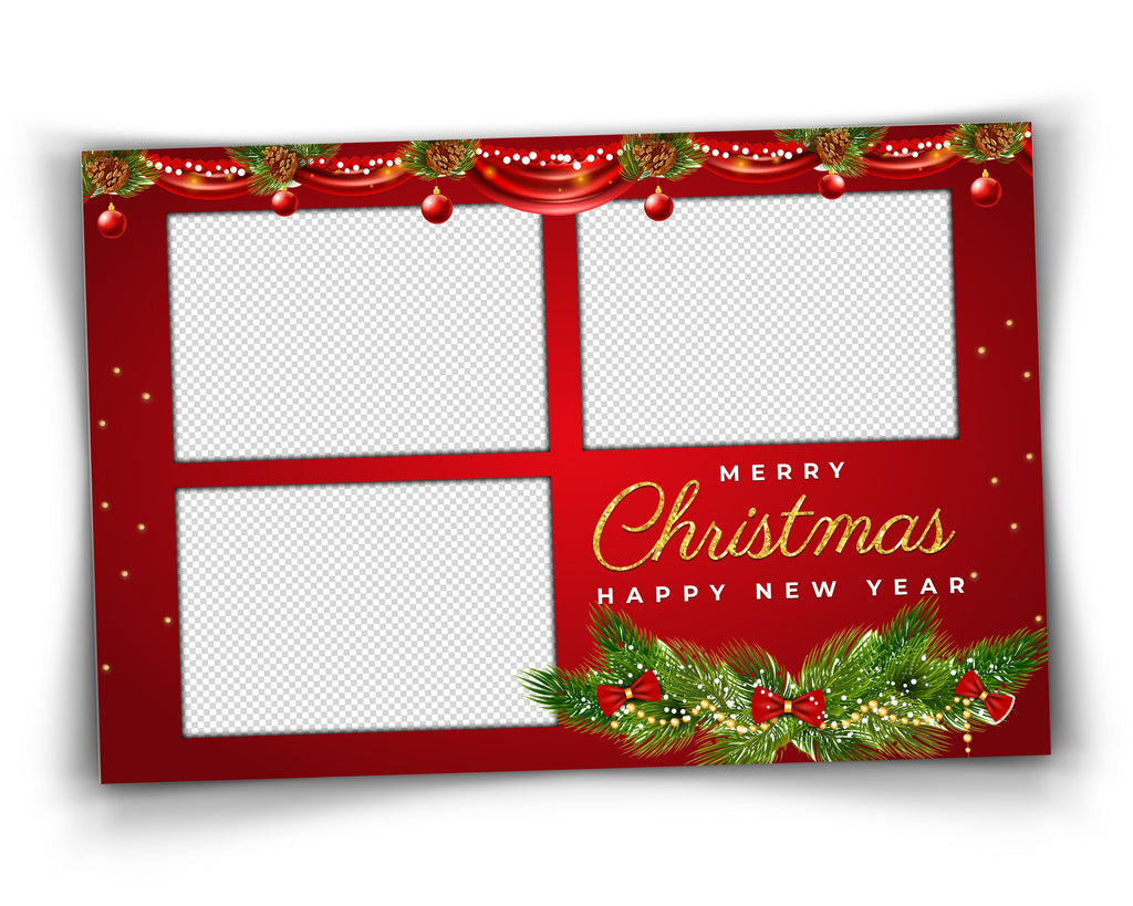 Christmas Photo Booth Template, Merry Christmas and New Year 2022, 4x6 Photobooth Template, pine tree