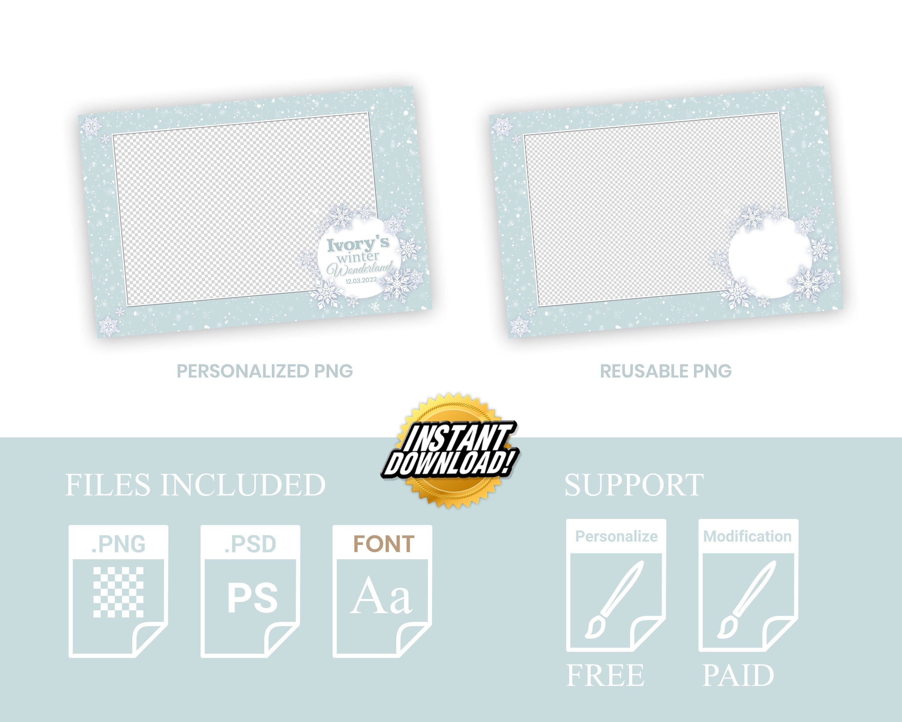 Photo Booth Template, Winter Wonderland, Winter Carnival 2021 4x6 Single photo