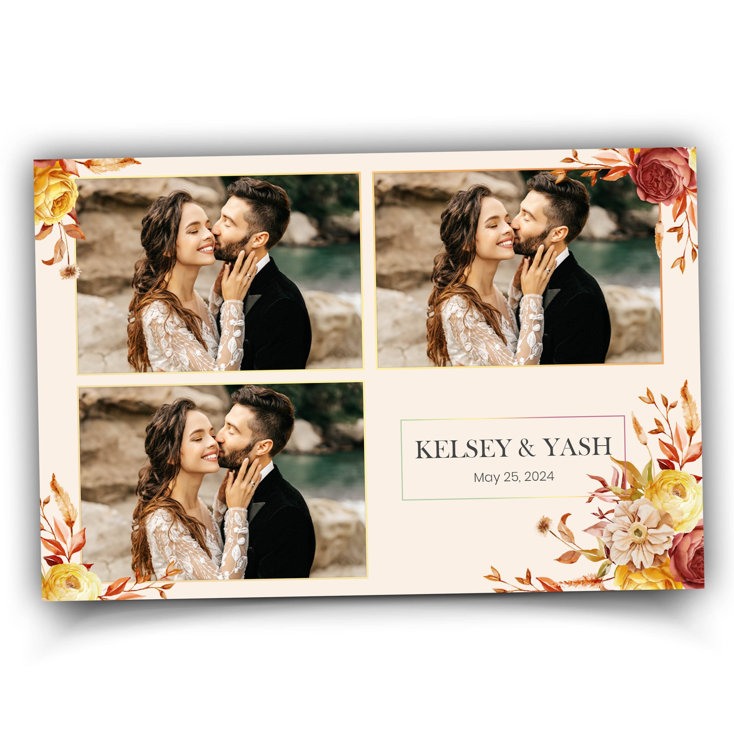 Wedding Photobooth Template, Floral, Anniversary, 2x6 Photobooth Template 1251
