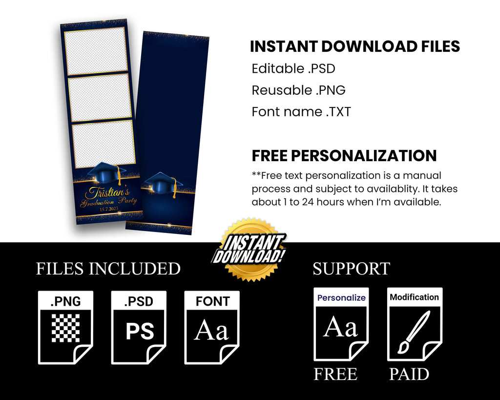 Graduation Photo Booth Template, Graduation Photobooth Template, Class of 2023, Prom 2023