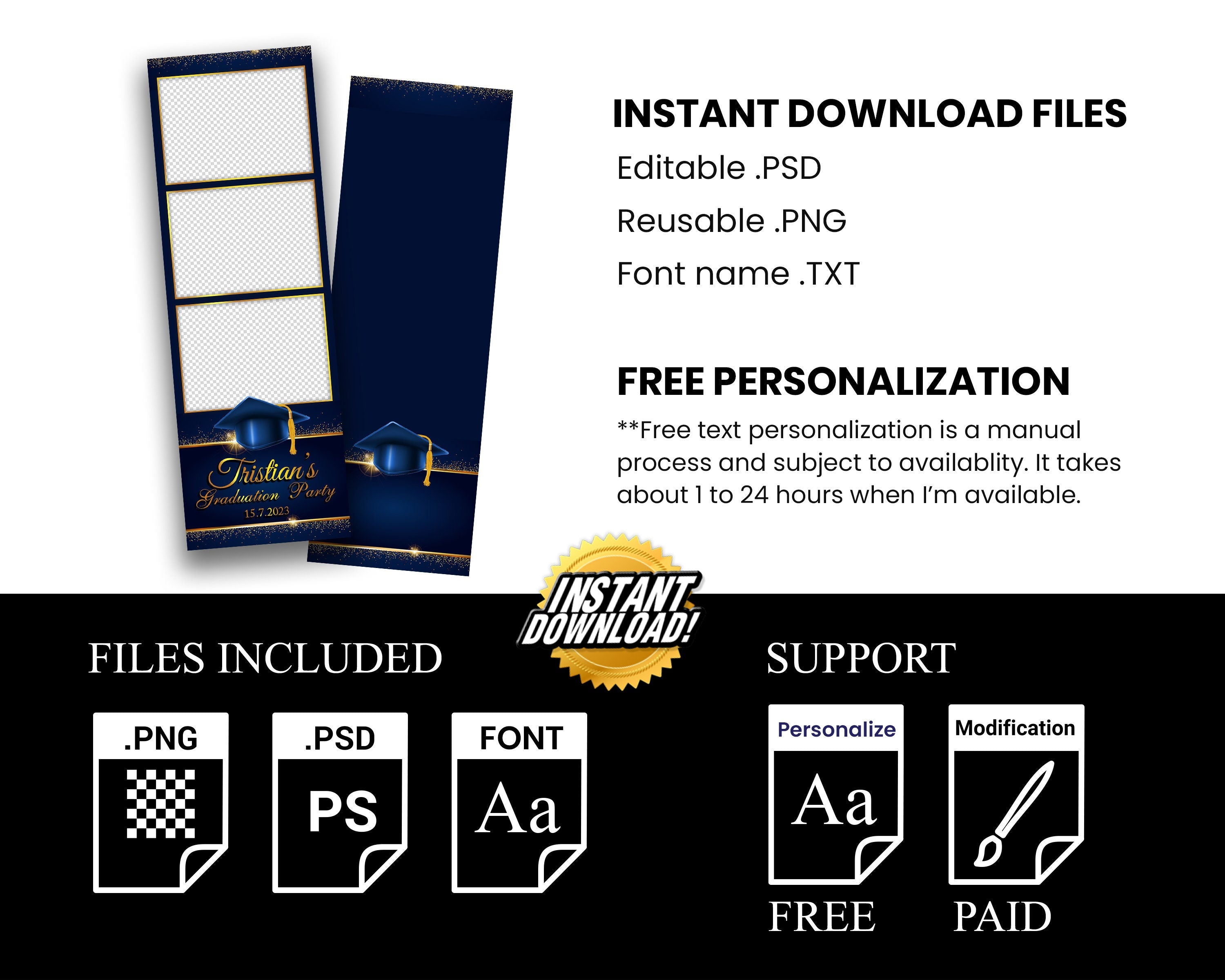 Graduation Photo Booth Template, Graduation Photobooth Template, Class of 2023, Prom 2023