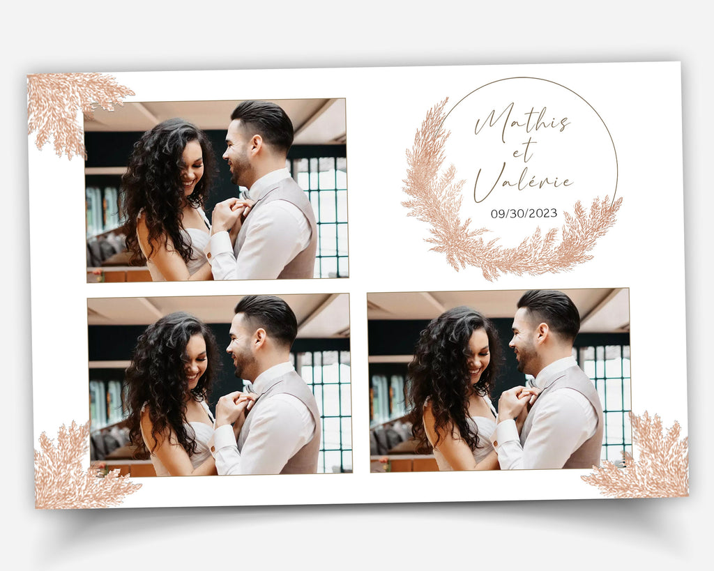 Boho Wedding Photo Booth Template 4x6 Blush Pampas Photobooth Mirror Booth Salsa Touchpix Dark Room booth