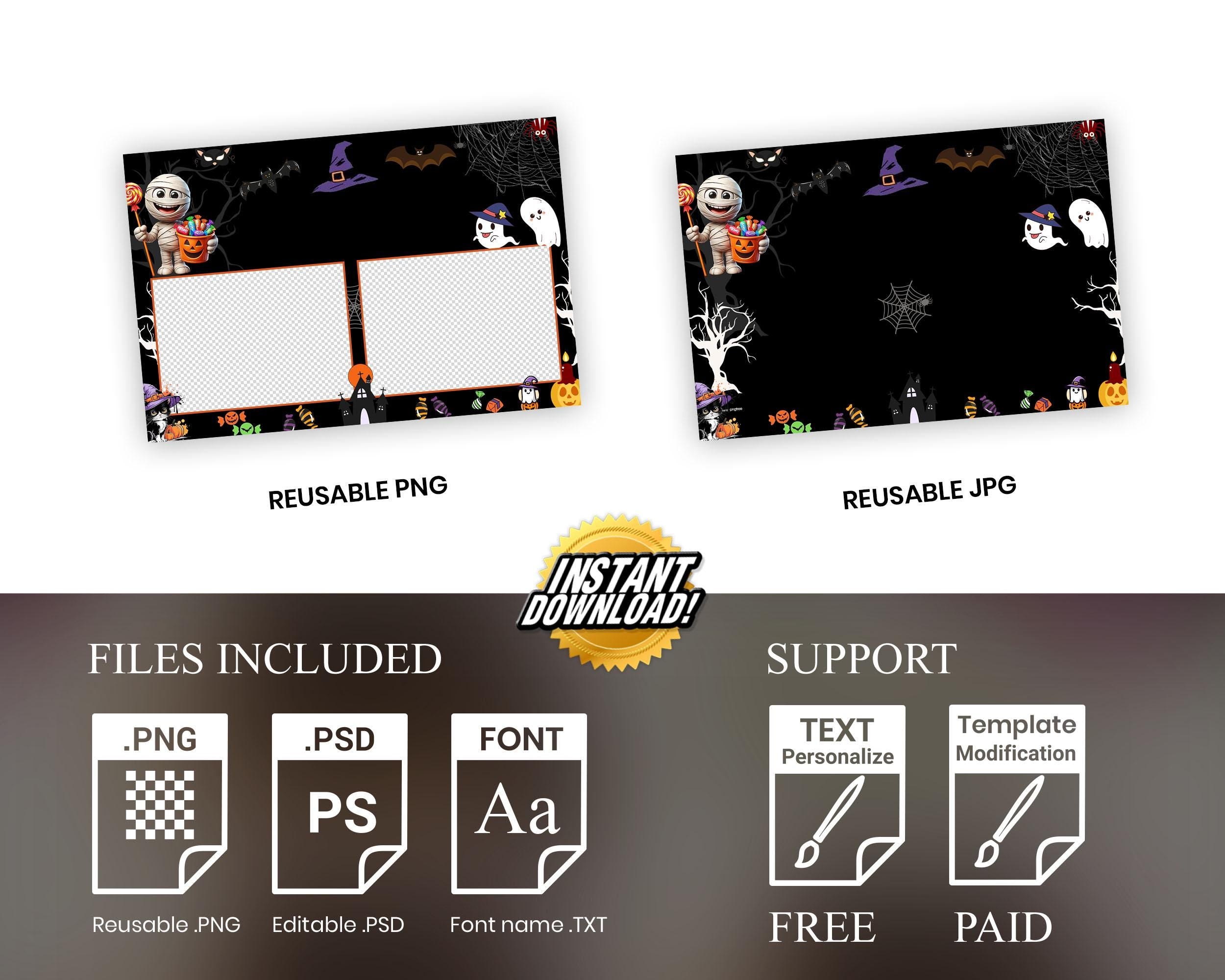 Spooktacular Party Photo Booth Halloween Photobooth Template Trick or Treat 2024 Pumpkin 1364