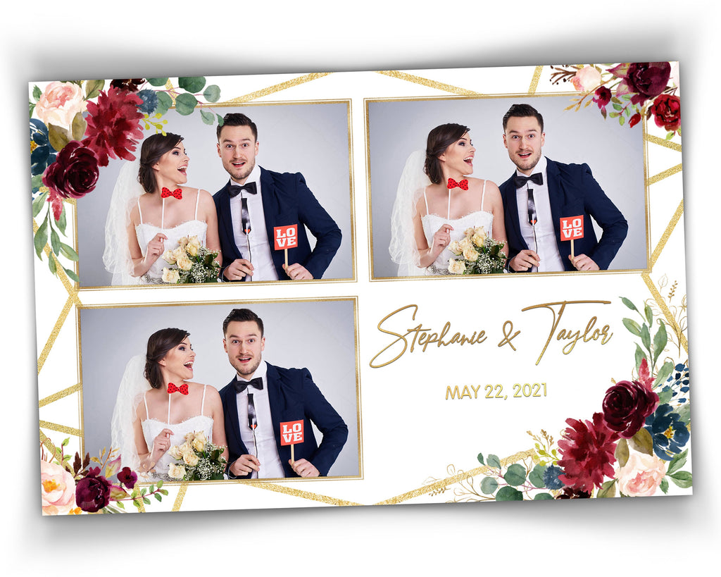 Wedding Photo Booth Template Purple Floral Photobooth Template Wedding Photo booth Template Sweet Sixteen Sweet 16 Bridal Shower purple plum