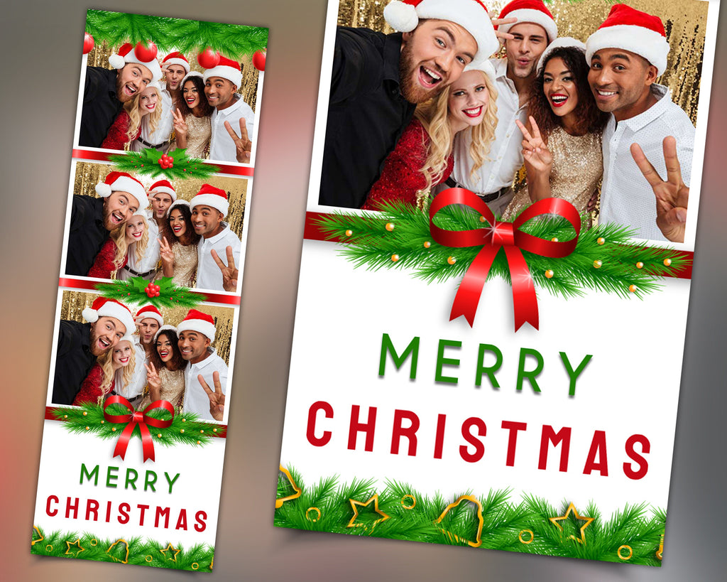 Christmas Photo Booth Template, Merry Christmas and New Year 2021, 2x6 Xmas Photobooth Template