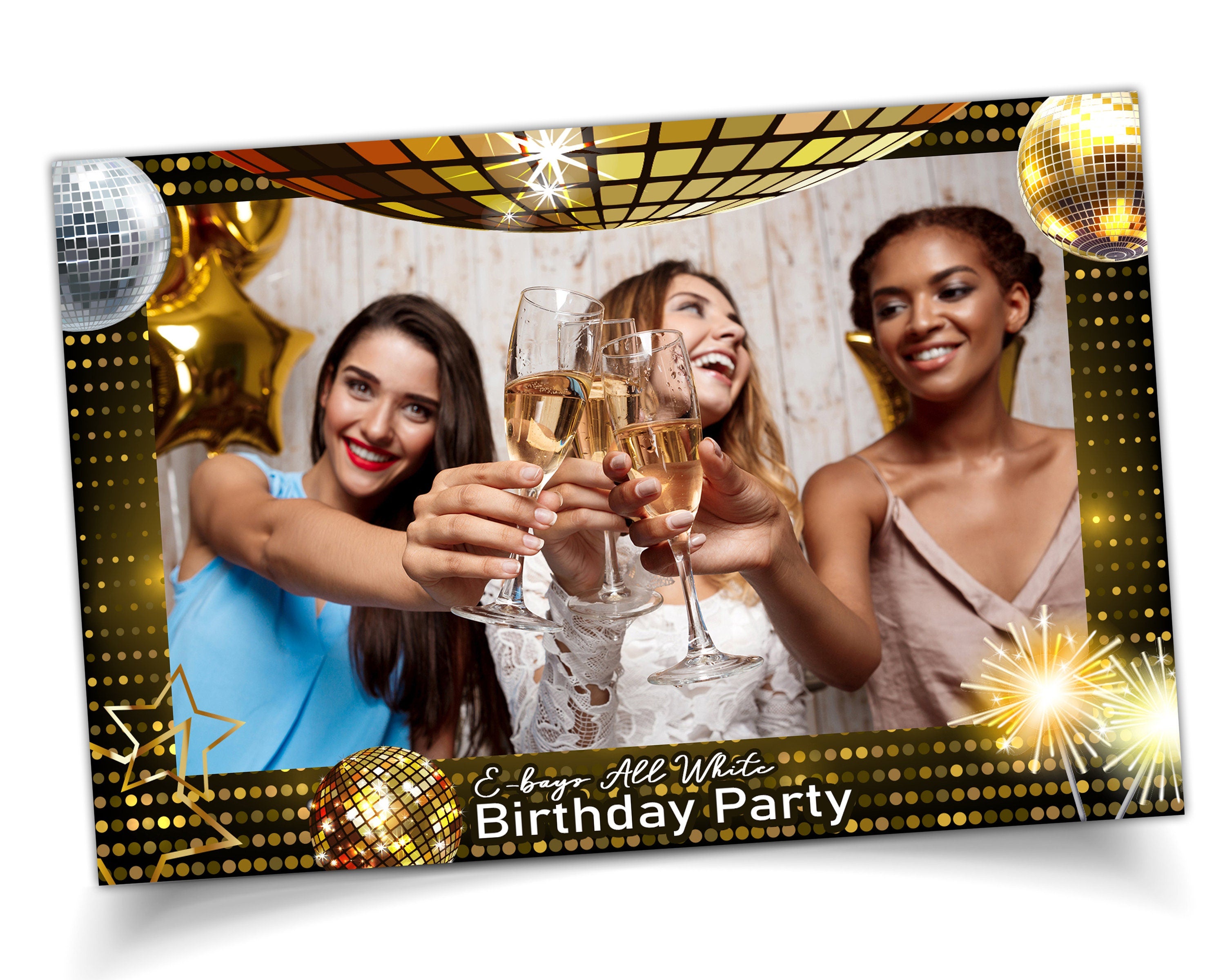 Mirror Booth photo booth template, Birthday, Disco Party, New Year, Holiday, Night Party, Festival Celebration, Photo Booth Template
