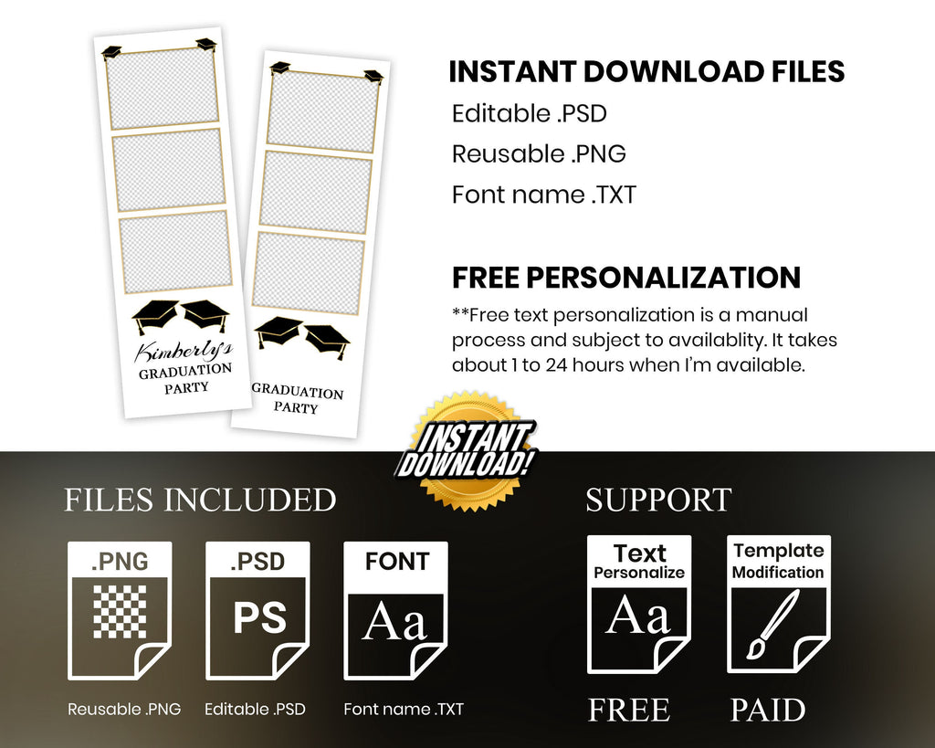 Graduation Photo Booth Template, Graduation Photobooth Template, Class of 2024, Prom 2024