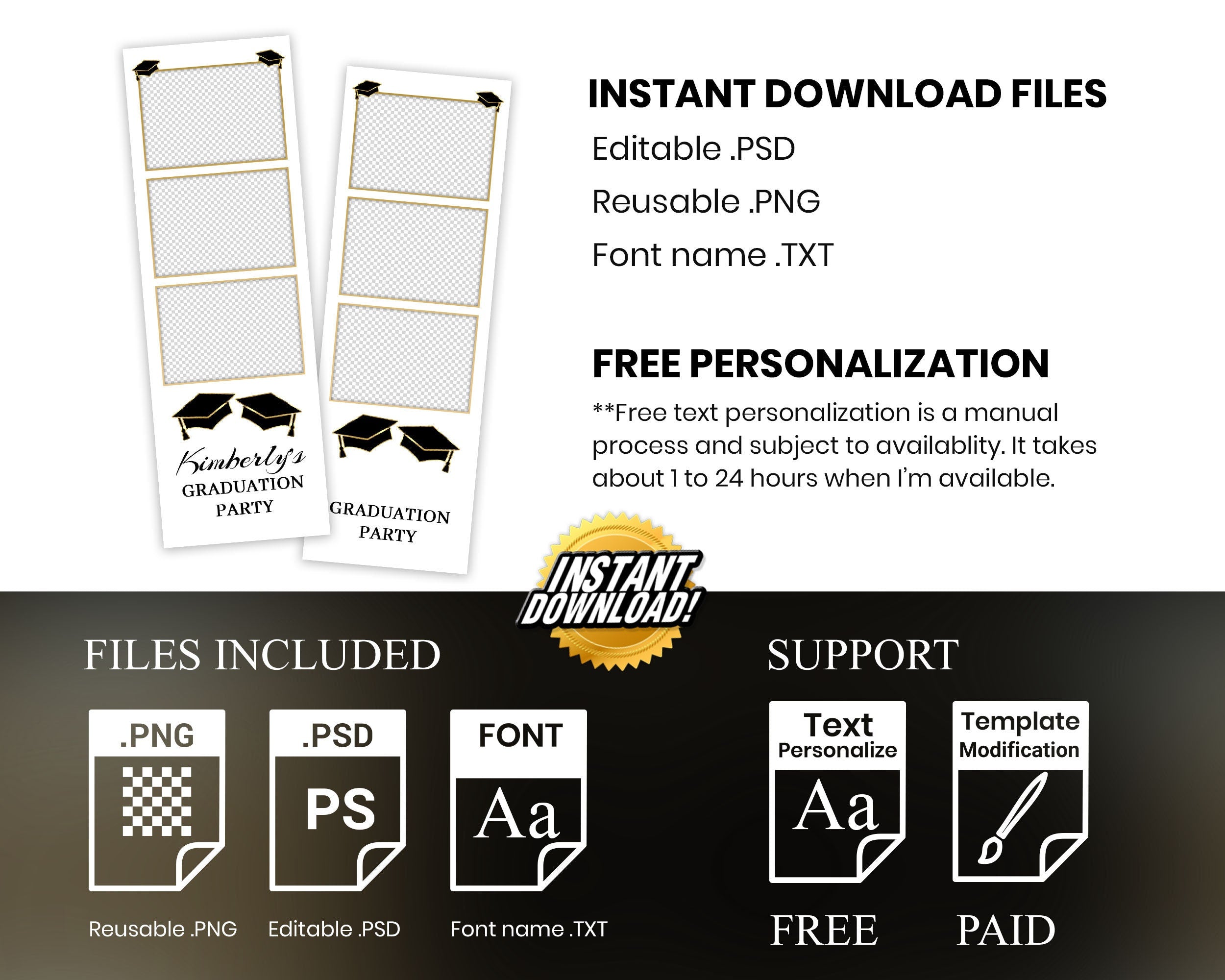 Graduation Photo Booth Template, Graduation Photobooth Template, Class of 2024, Prom 2024