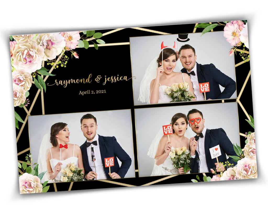Wedding Photobooth Template, Floral Photobooth Template, 4x6 Wedding Photo booth Template, Sweet Sixteen, Sweet 16, Bridal Shower, With XBDR