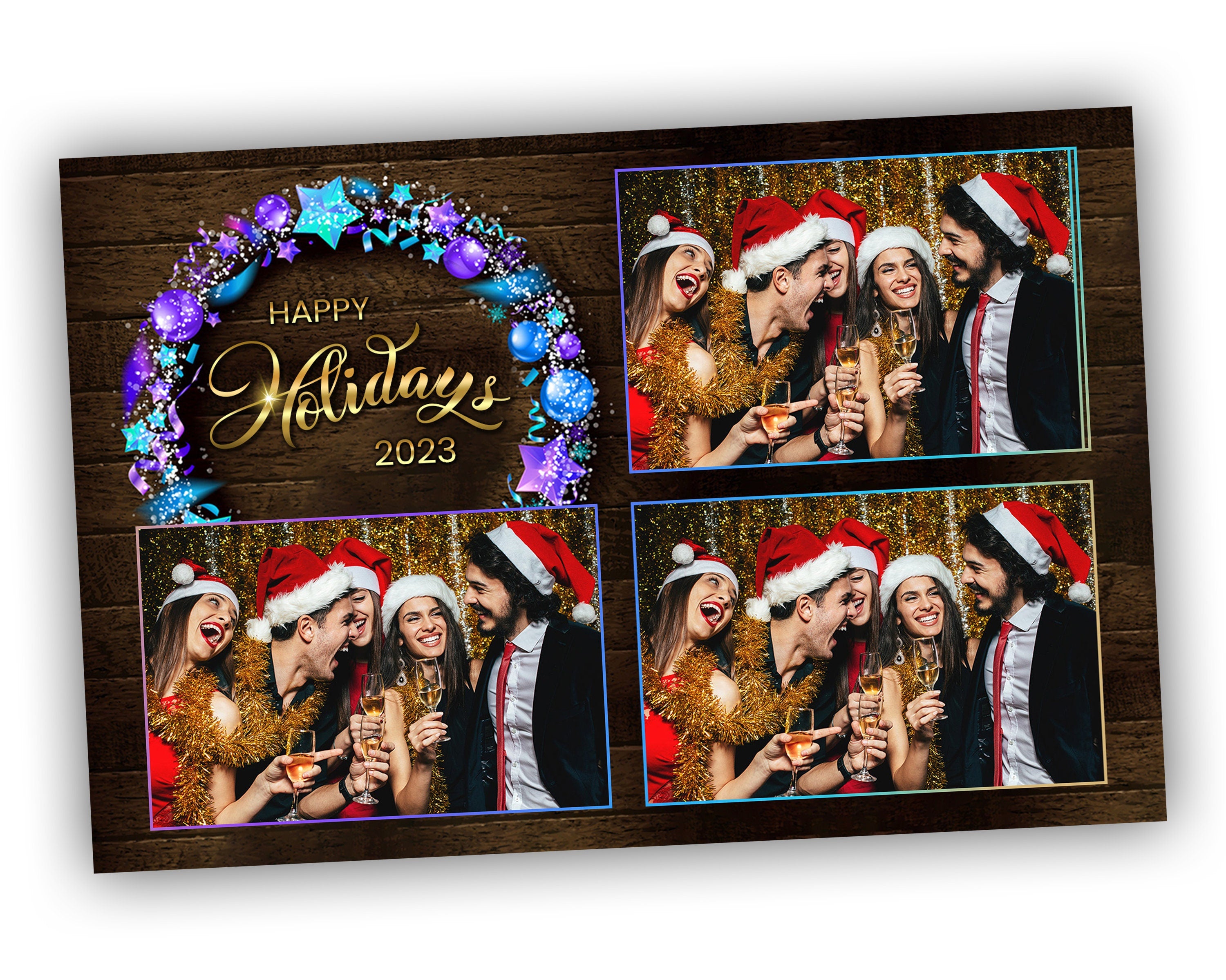 Holilday Photo Booth Template Merry Christmas New Year Party Photobooth Mirror Salsa Touchpix Darkroom ipad