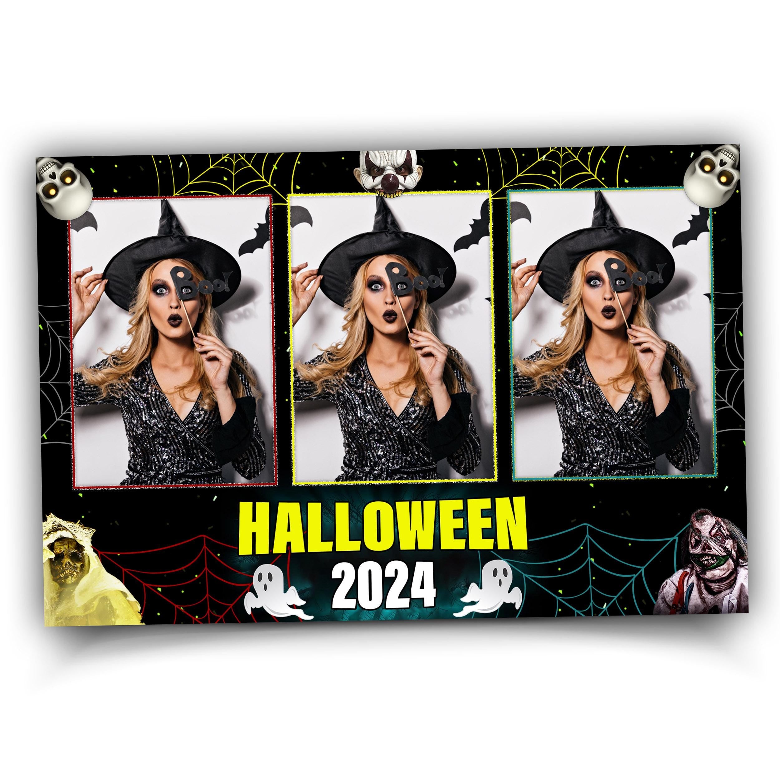 Halloween Photobooth Template 4x6 Trick or Treat Party 2024 Hallows' Day Scary Gost Photo booth Pumpkin Template Holiday 1350