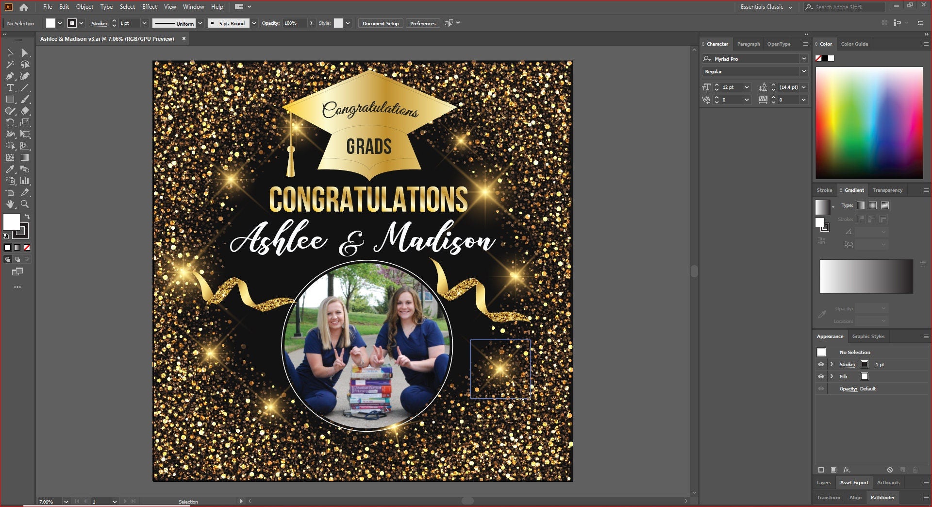 Backdrop Graduation banner 2020 Graduation decoration black and gold Graduation party decorations girl Class of 2020