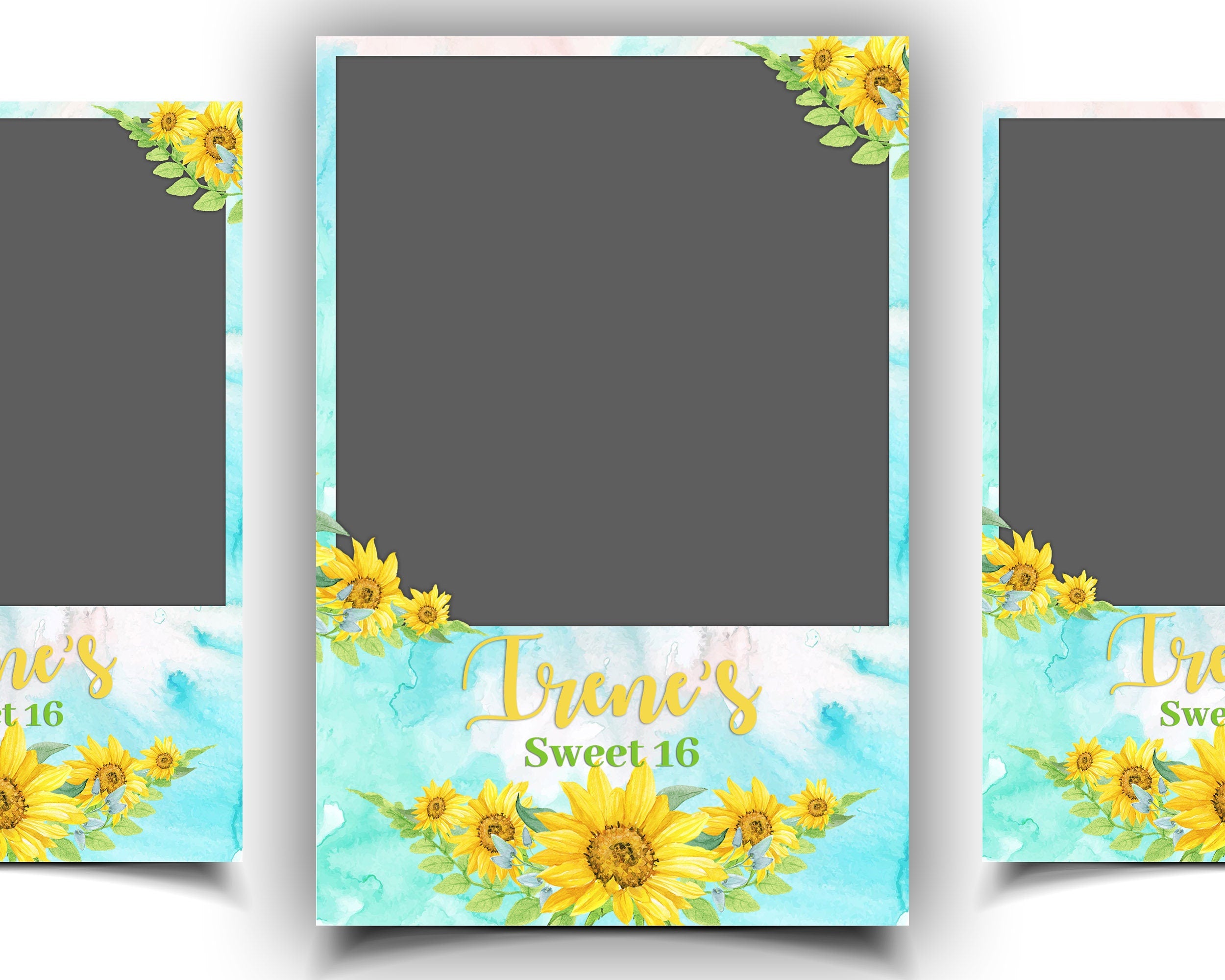 Sunflower Photo Booth Template, Sweet 16 Photobooth Template, Quinceanera, Mis Quince, Quince Photobooth, Birthday 633