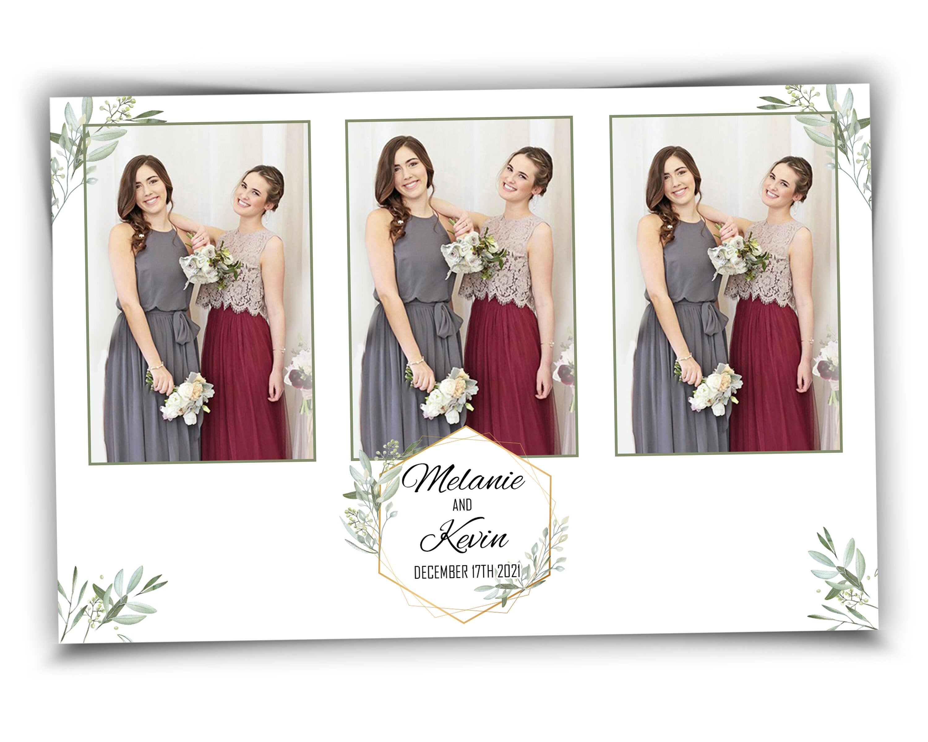 Wedding Bridal Shower Sweet 16 Floral Anniversary Photo Booth Template 4x6 Photobooth Template mirror booth