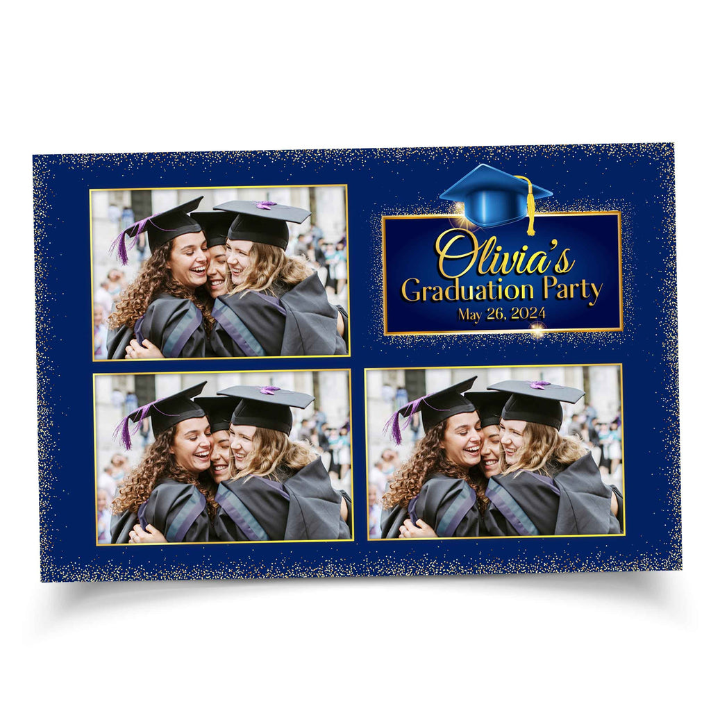 Graduation Photo Booth Template, Grad Photobooth Template, Class of, Prom, Blue and Gold