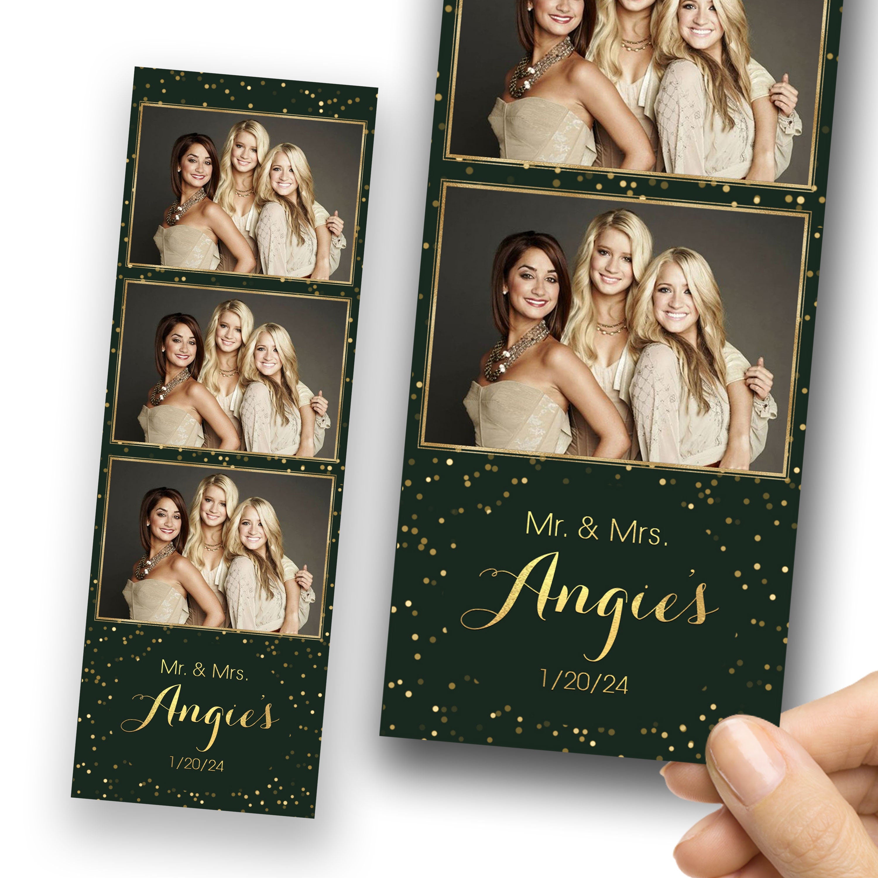 Birthday Sweet 16 Blue Color Gold Anniversary Photo Booth Template 2x6 Photobooth