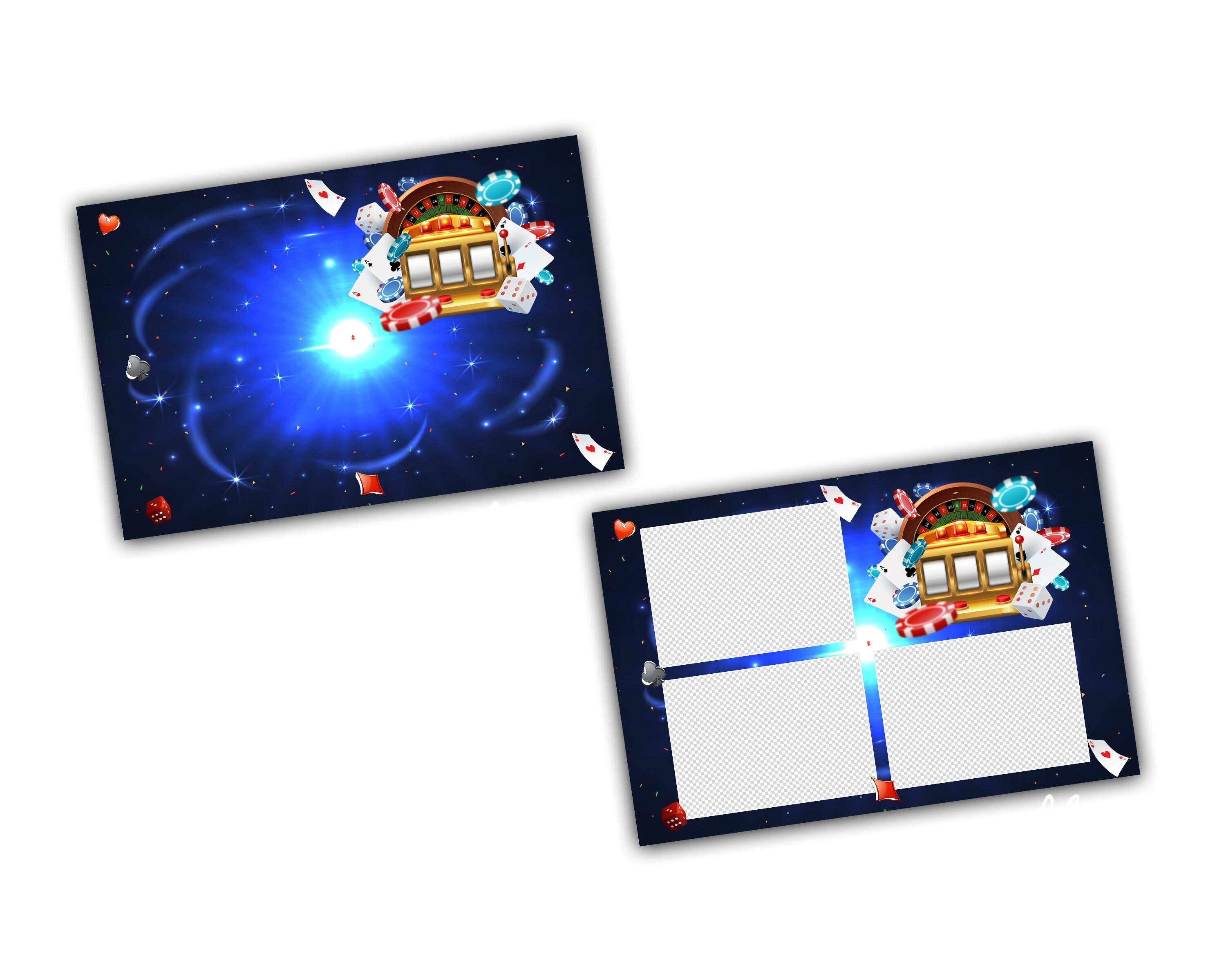 Casino Birthday Photo Booth Template 4x6 Strip Photo Overlay Casino Photobooth Template