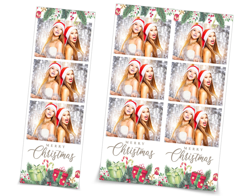 Photo Booth Template Merry Christmas Day Party 2021 Silver Photobooth Template 2x6 Photo Strips Frame Template