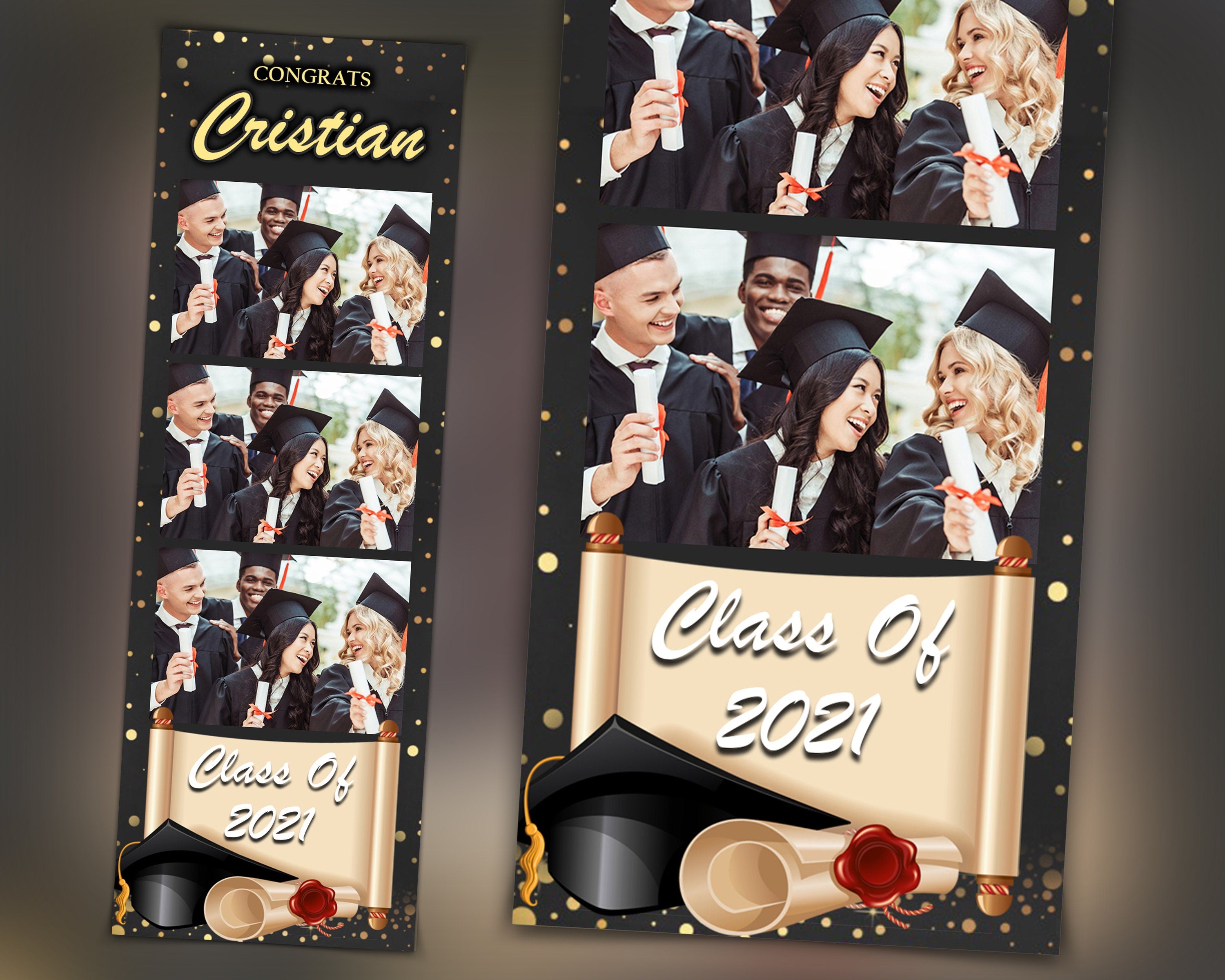 Photo Booth Template Graduation, Class of 2021, Grad, Prom Photobooth Template for photo booth PNG PSD JPG