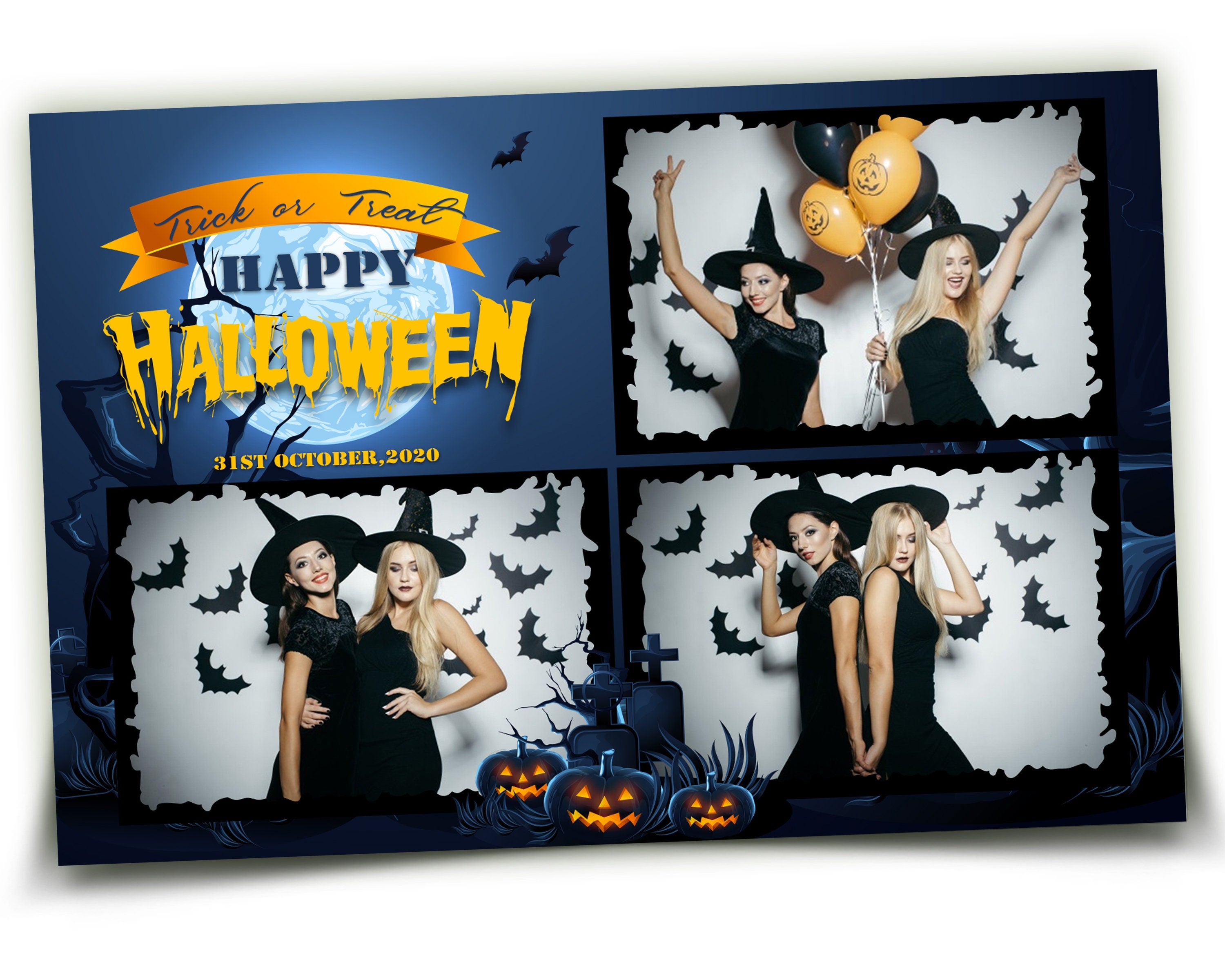 Halloween Photo Booth Template 4x6 Photobooth Pumpkin Template postcard