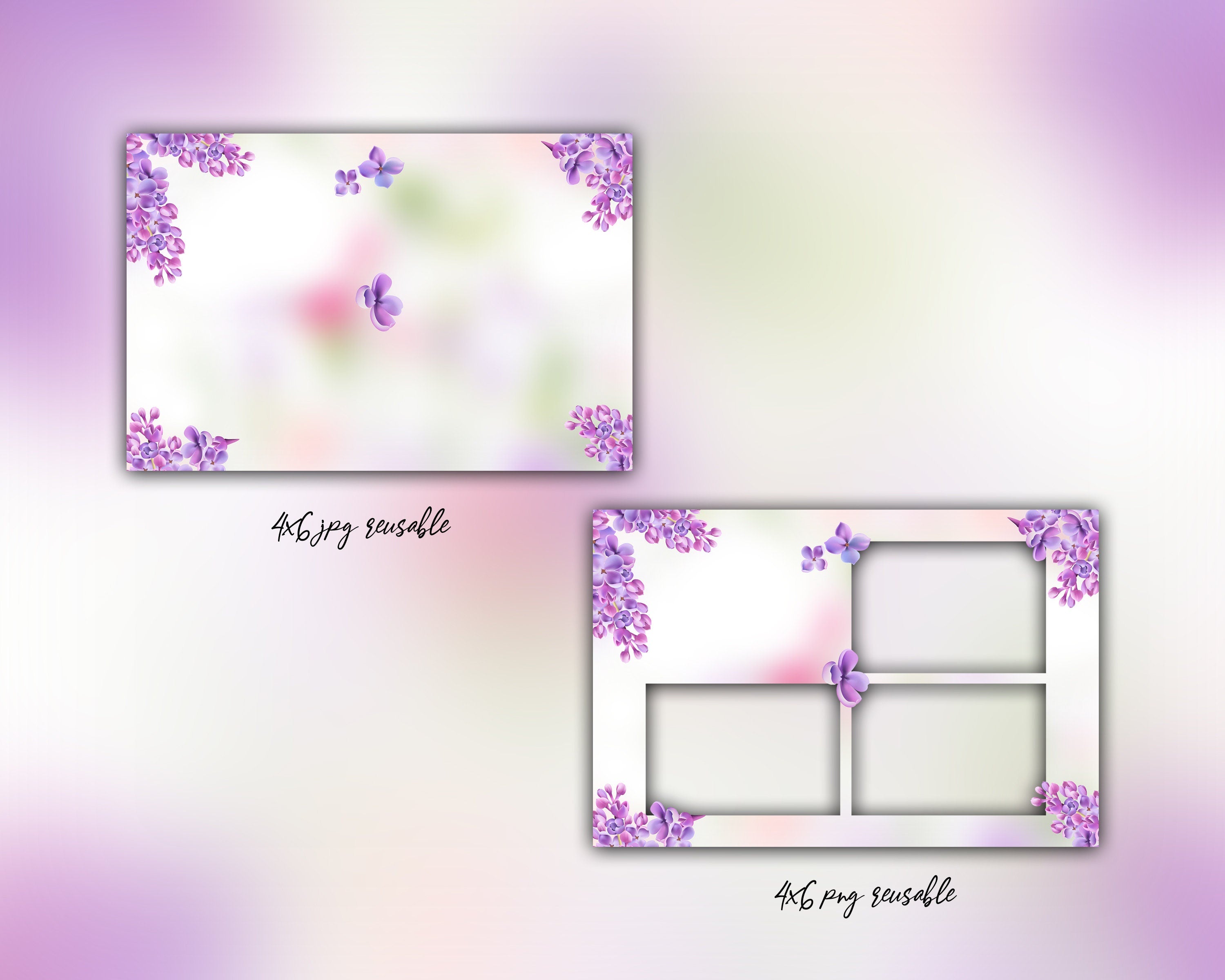 Photobooth Template Floral Bridal Wedding Quinceanera Sweet Sixteen 16 Birthday Photo Booth Template 4x6