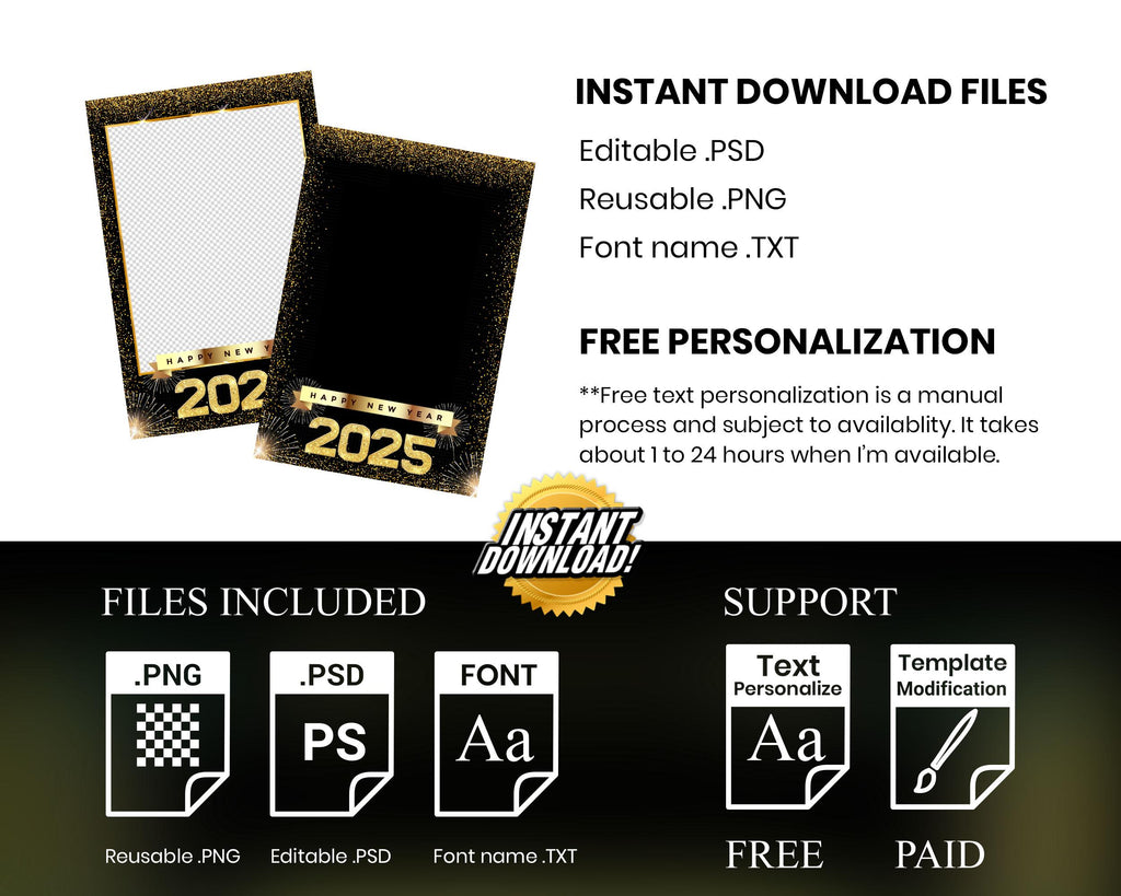 New Year Photobooth, New Year Photo Booth, 2025 Photobooth, 2025 Photo Booth Template, NY Photobooth