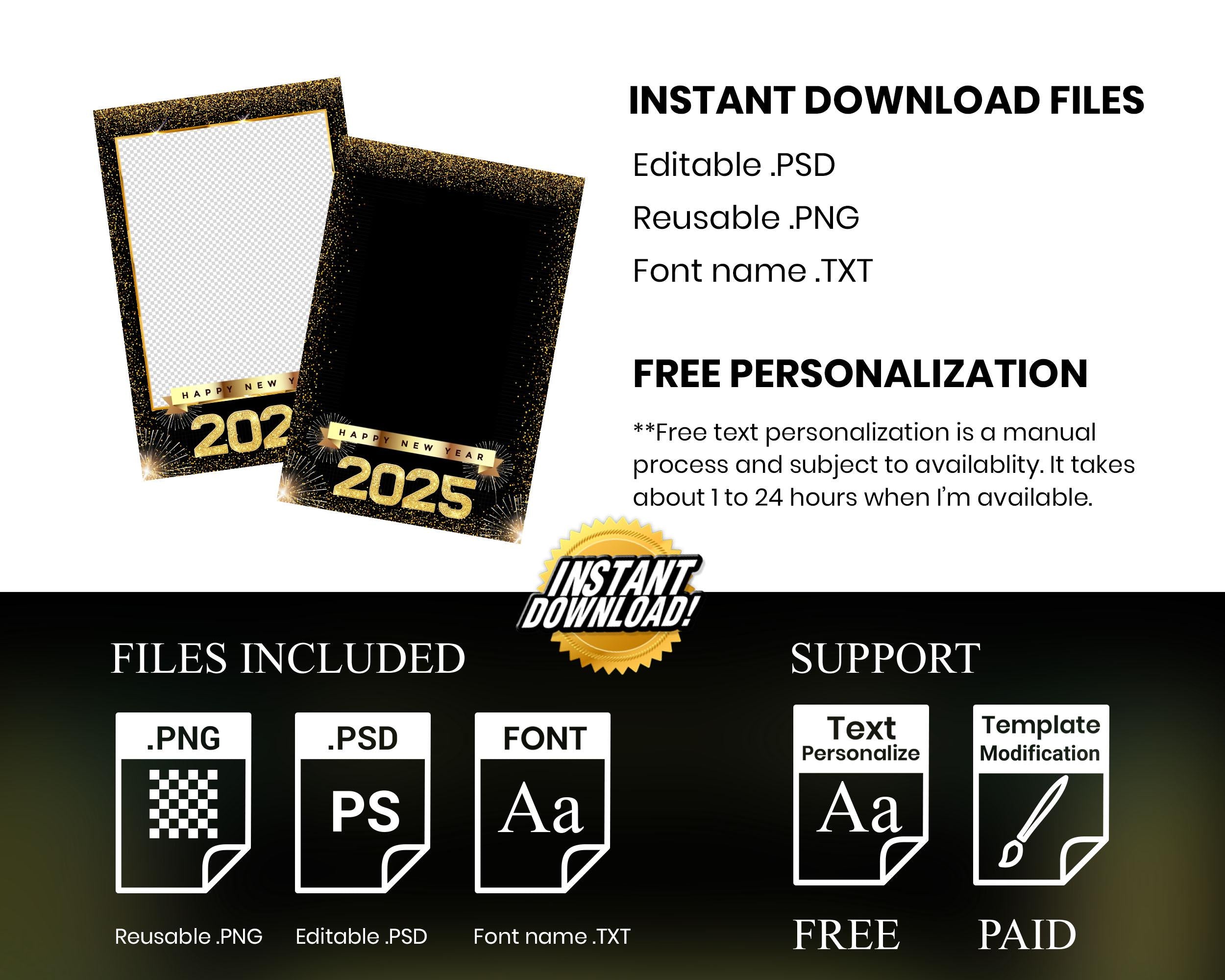 New Year Photobooth, New Year Photo Booth, 2025 Photobooth, 2025 Photo Booth Template, NY Photobooth