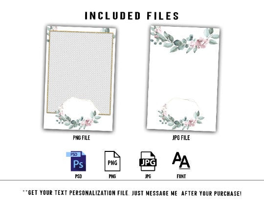 Wedding photo booth template with eucalyptus stripe 2x6 Anniversary, Bridal Shower, Floral, Flowers and Leaves, Greenery, Eucalyptus