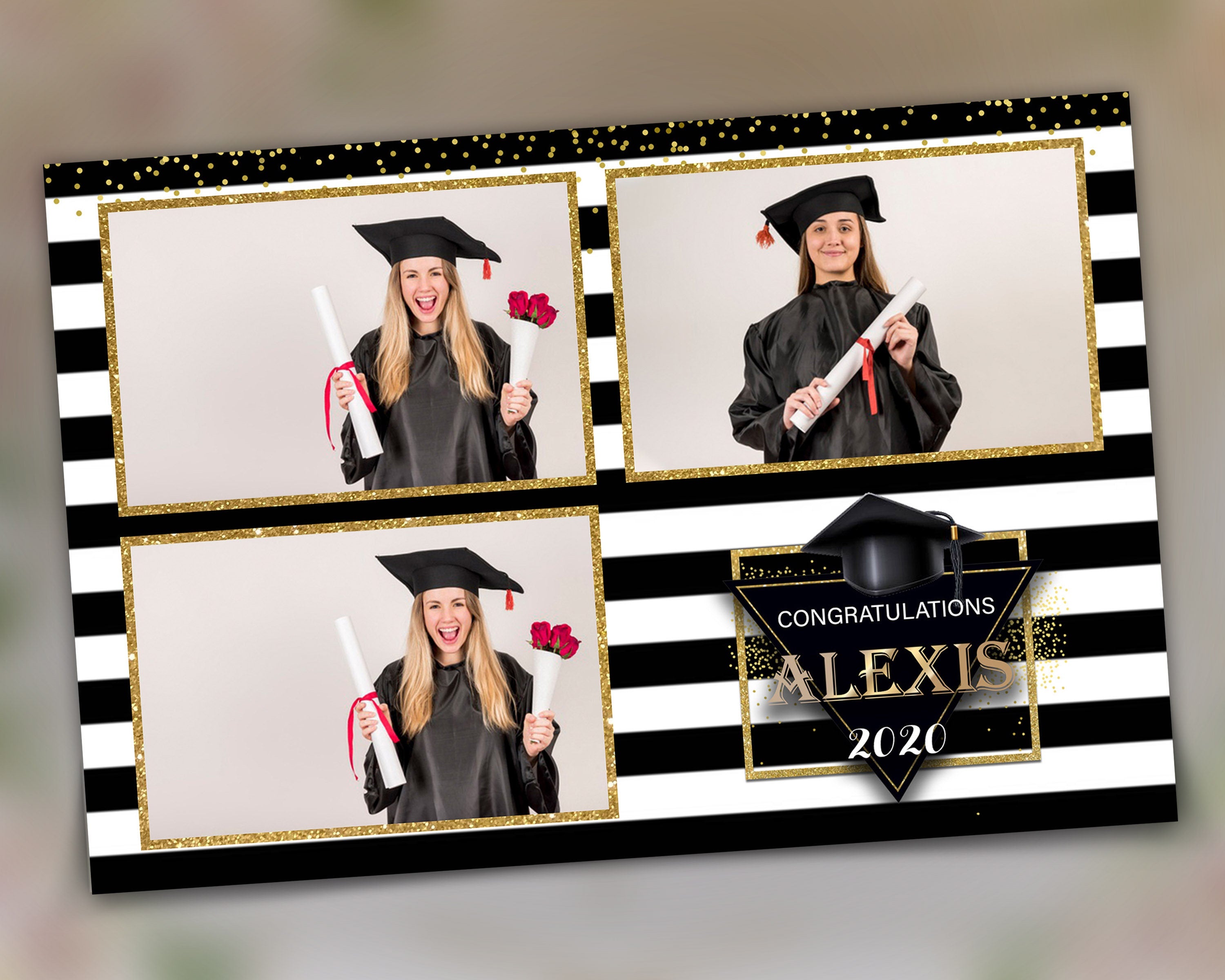 Photobooth Template Graduation Ceremony 4x6 Photobooth Template for photo booth PNG PSD XBDR 2020