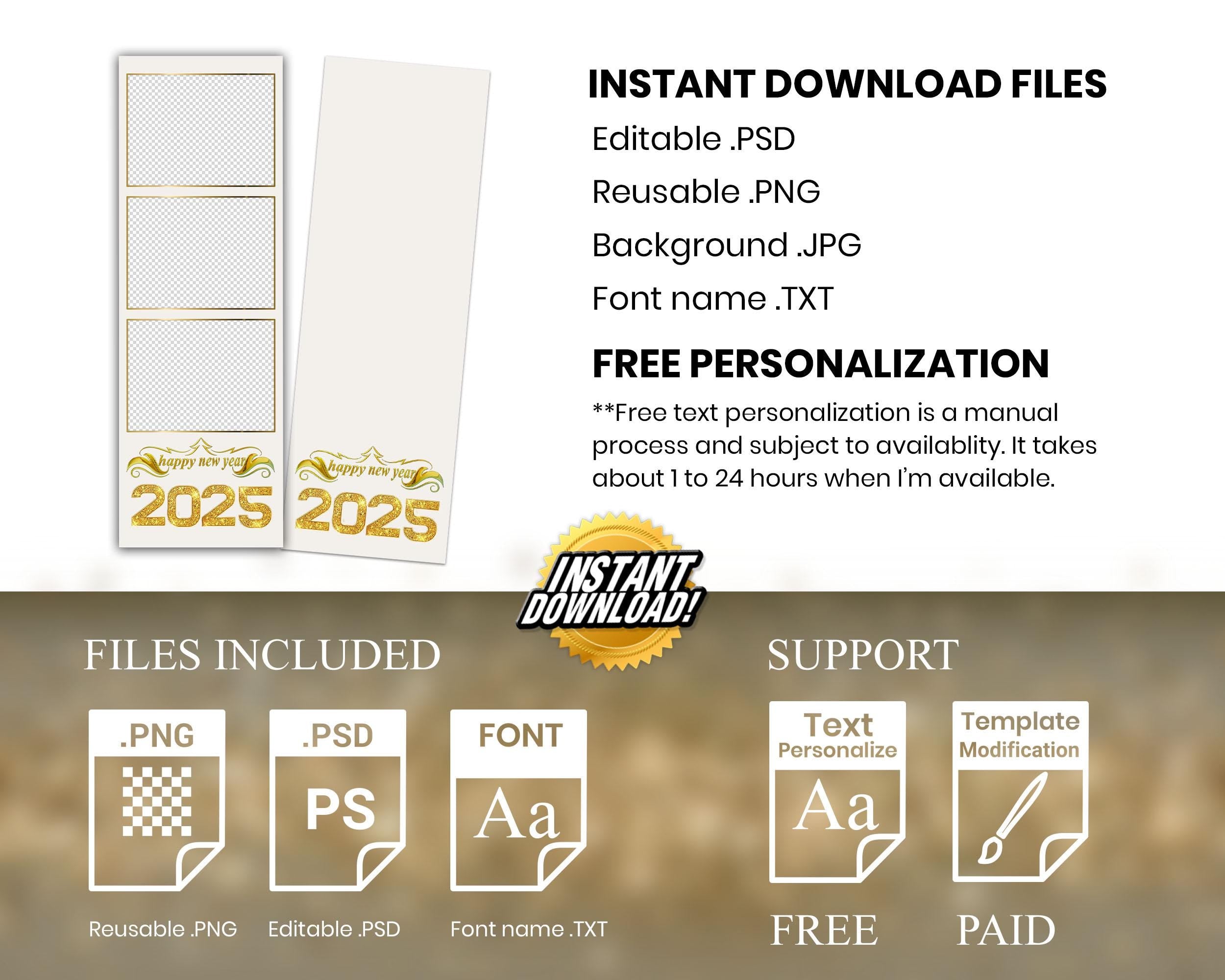 New Year Photobooth Template | New Year Party | NY Photobooth | Holiday Photo Booth | 2025