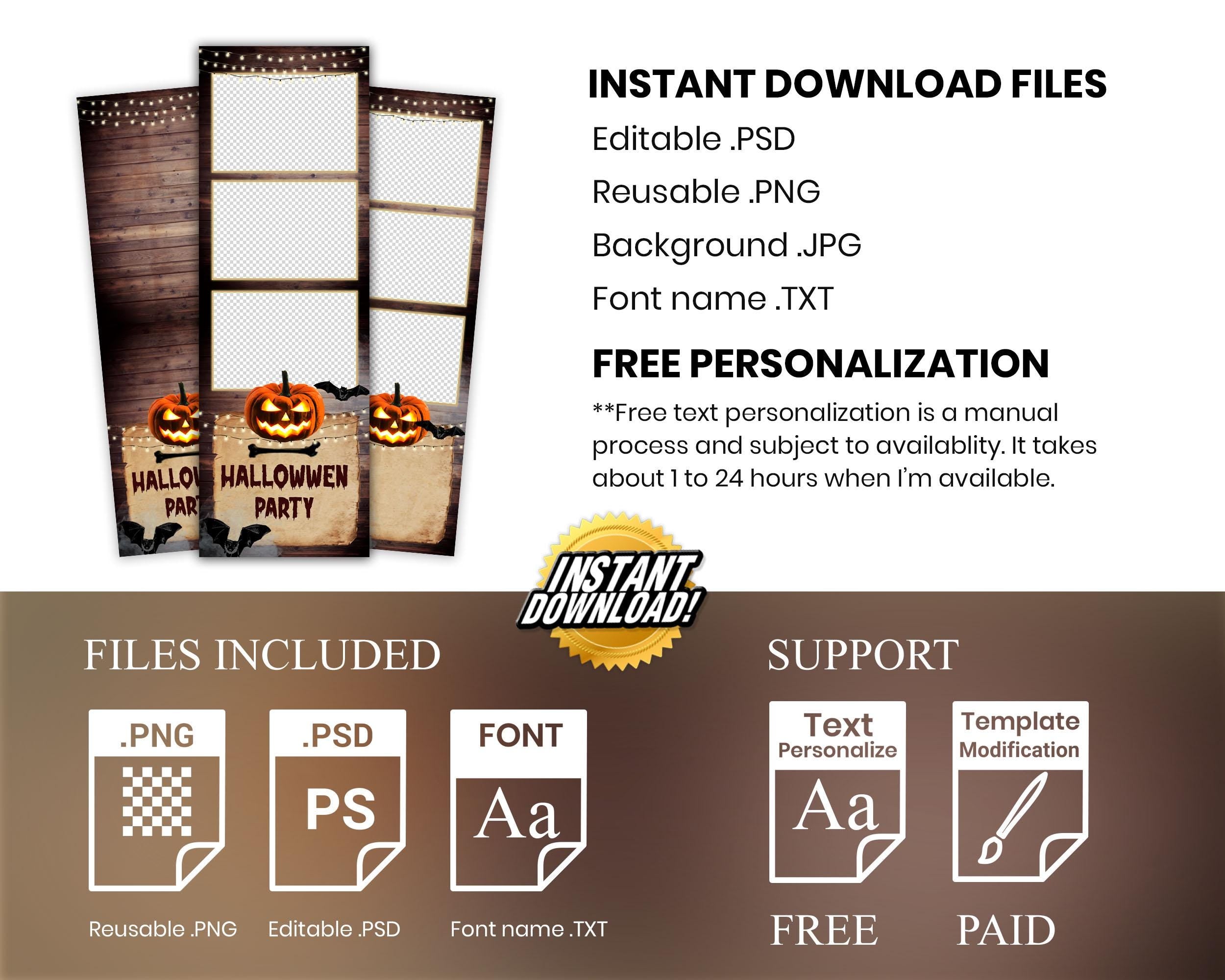 Halloween Photobooth Template, Trick or Treat, Pumpkin Photo Booth, Spooky, trick or treating, 1355