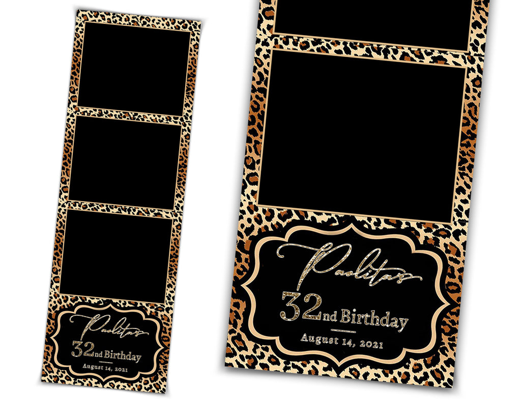 Photo Booth Template Birthday Party Animal Texture Photobooth Template 2x6  3 Photo & 2 Strip 6 photo