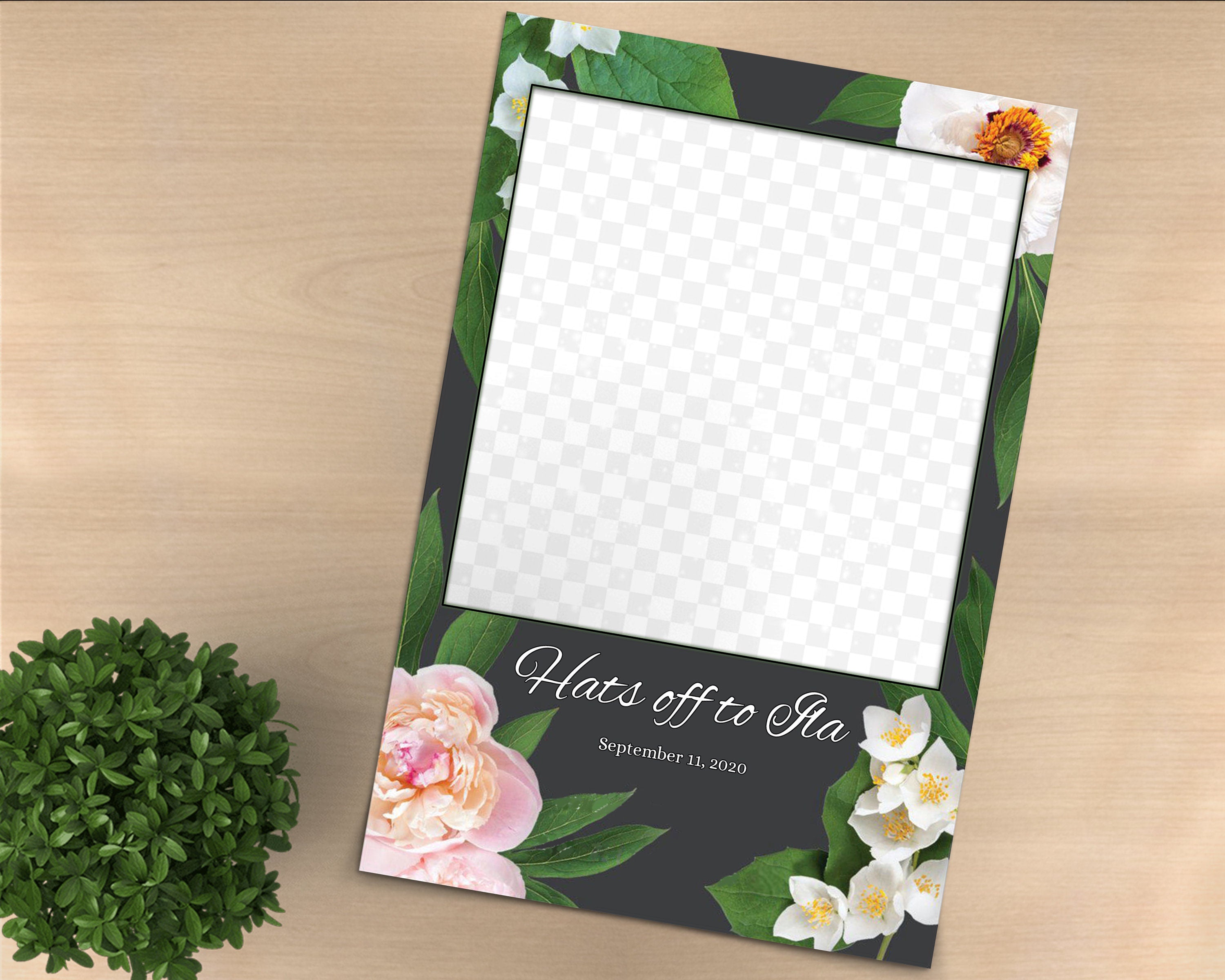 Wedding Photobooth Template, Floral Photobooth Template, 4x6 Wedding Photo booth Template, Sweet Sixteen, Sweet 16, Bridal Shower, With XBDR