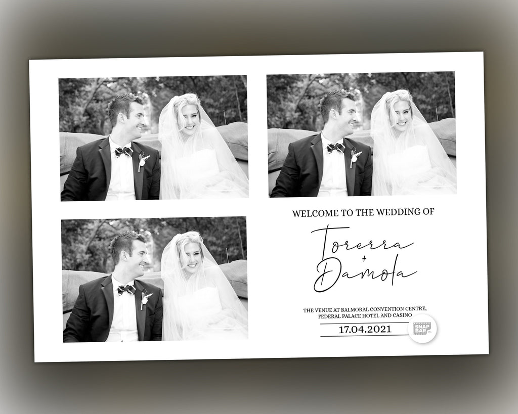 Wedding signature black and white Wedding/ Anniversary Photo Booth Template 4x6 inch Photobooth Template with FONT